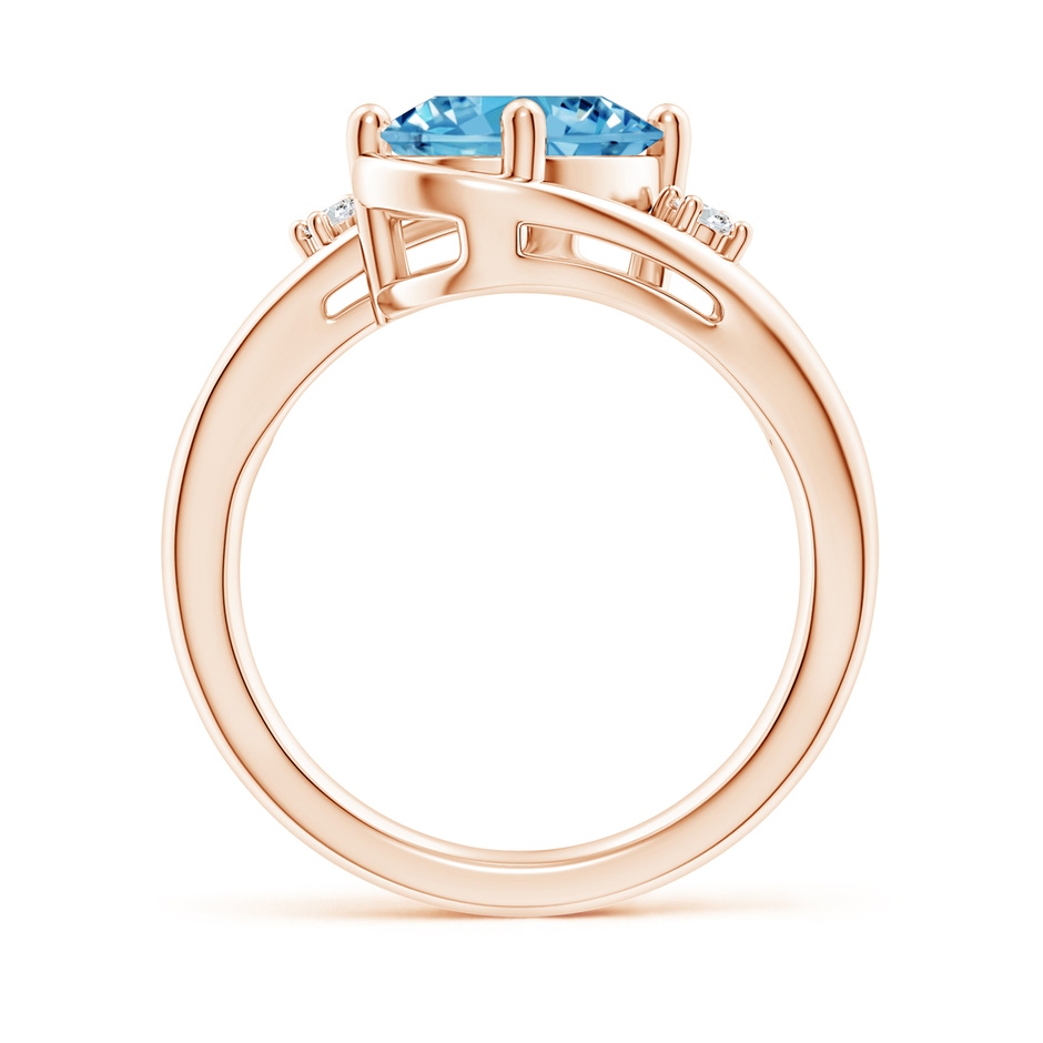 10x8mm Labgrown Lab-Grown Fancy Intense Blue and White Diamond Split Shank Ring in Rose Gold side 199