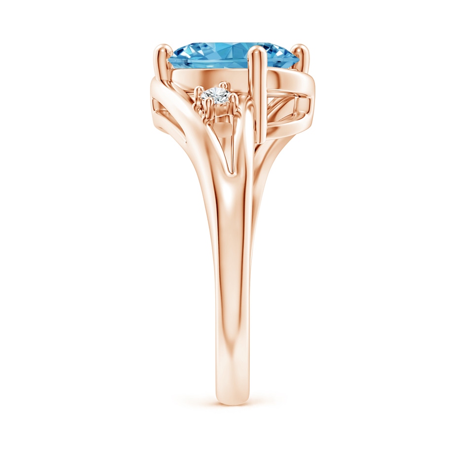 10x8mm Labgrown Lab-Grown Fancy Intense Blue and White Diamond Split Shank Ring in Rose Gold side 299
