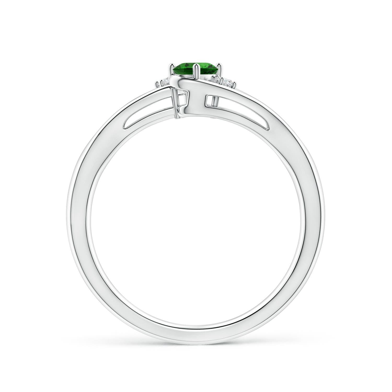 Premium - Lab-Grown Emerald / 0.22 CT / 14 KT White Gold