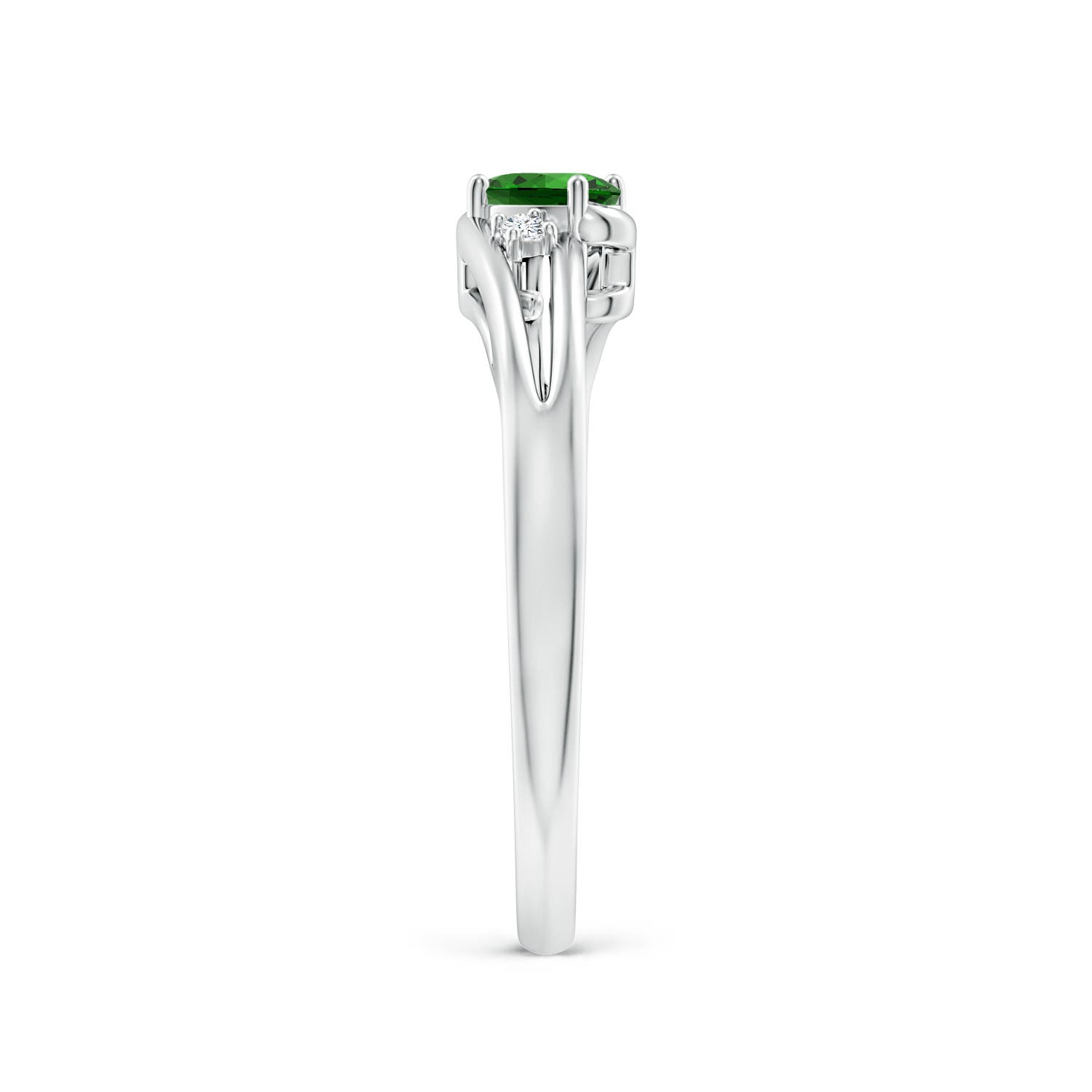 Premium - Lab-Grown Emerald / 0.22 CT / 14 KT White Gold