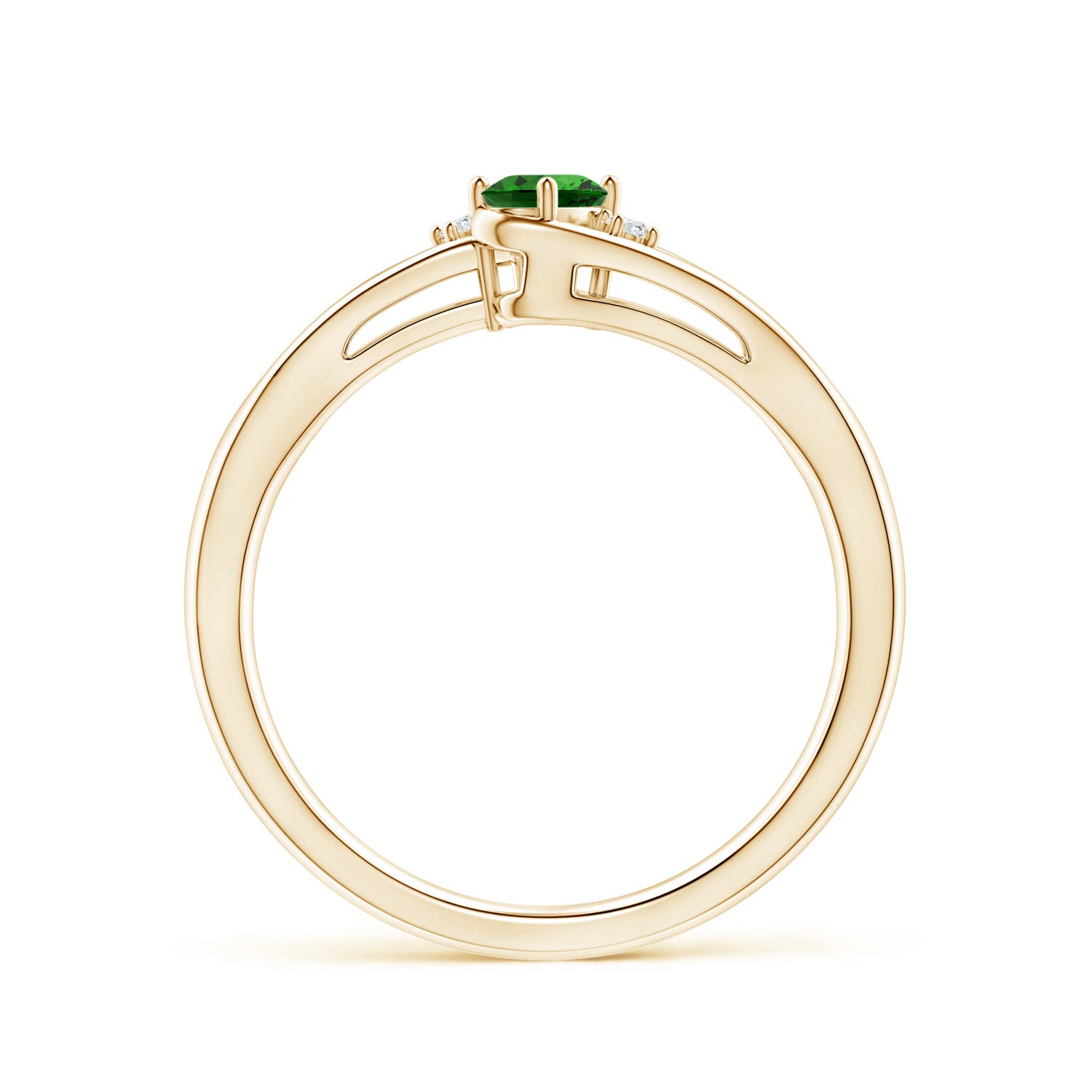 Premium - Lab-Grown Emerald / 0.22 CT / 14 KT Yellow Gold