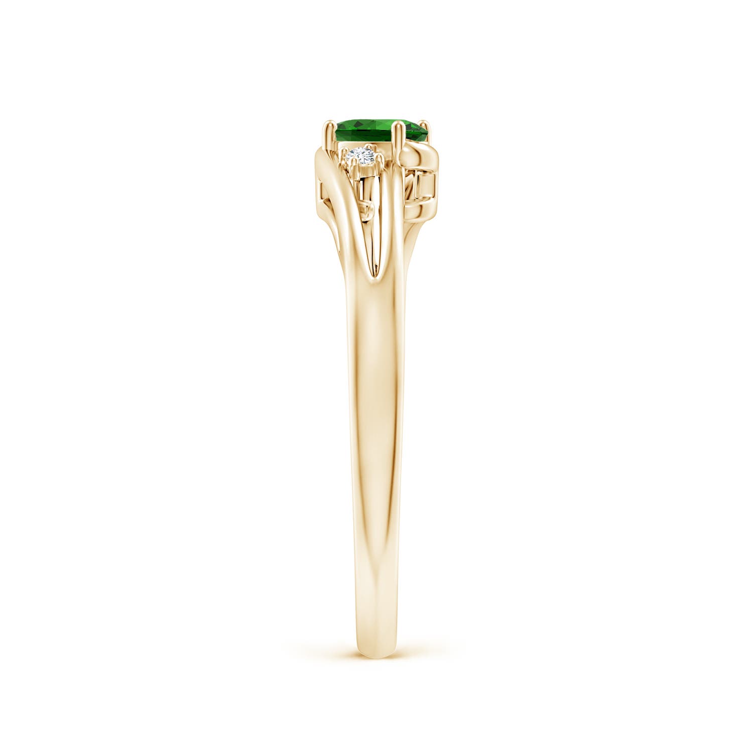 Premium - Lab-Grown Emerald / 0.22 CT / 14 KT Yellow Gold