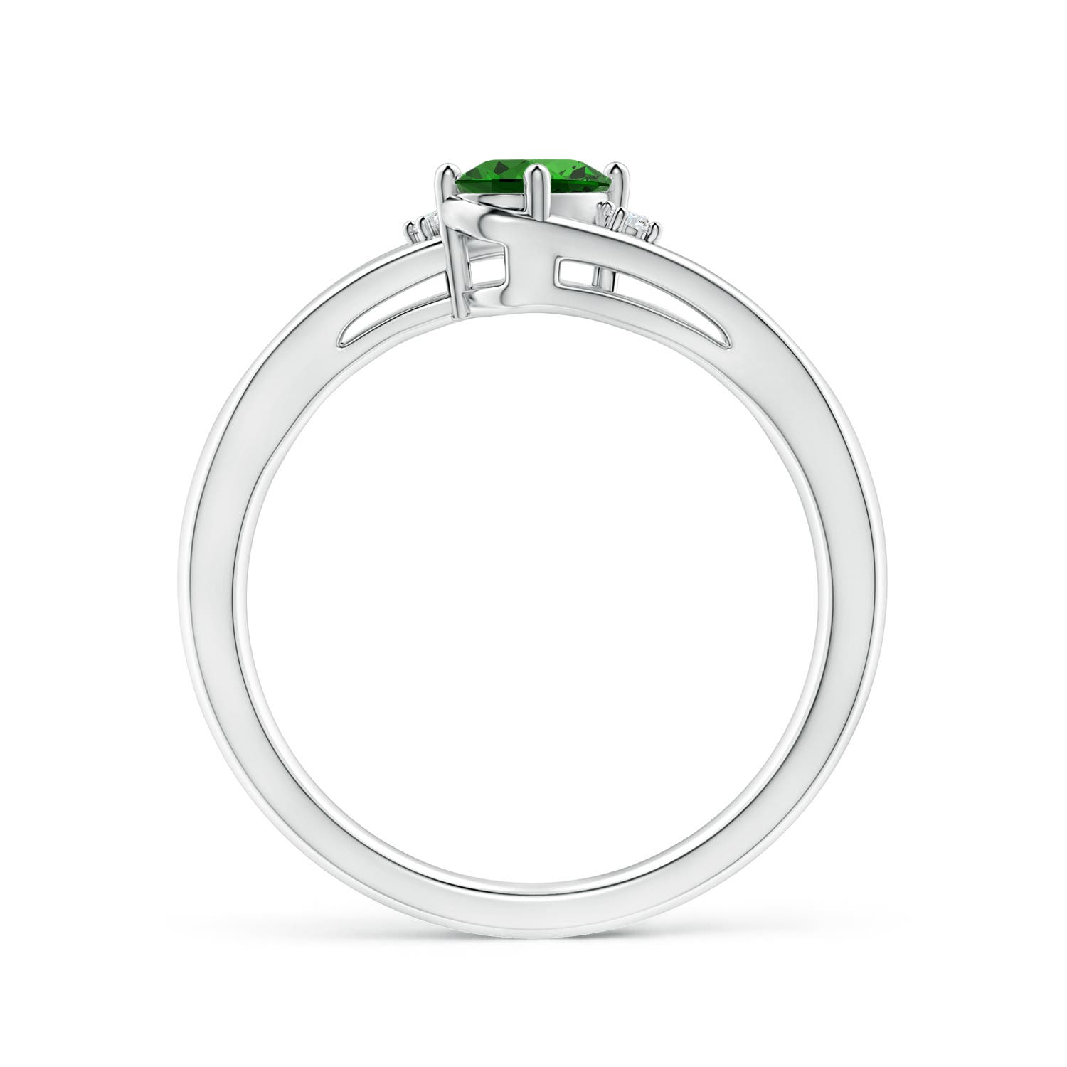 Premium - Lab-Grown Emerald / 0.42 CT / 14 KT White Gold