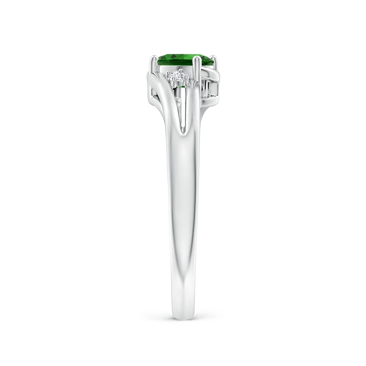 Premium - Lab-Grown Emerald / 0.42 CT / 14 KT White Gold