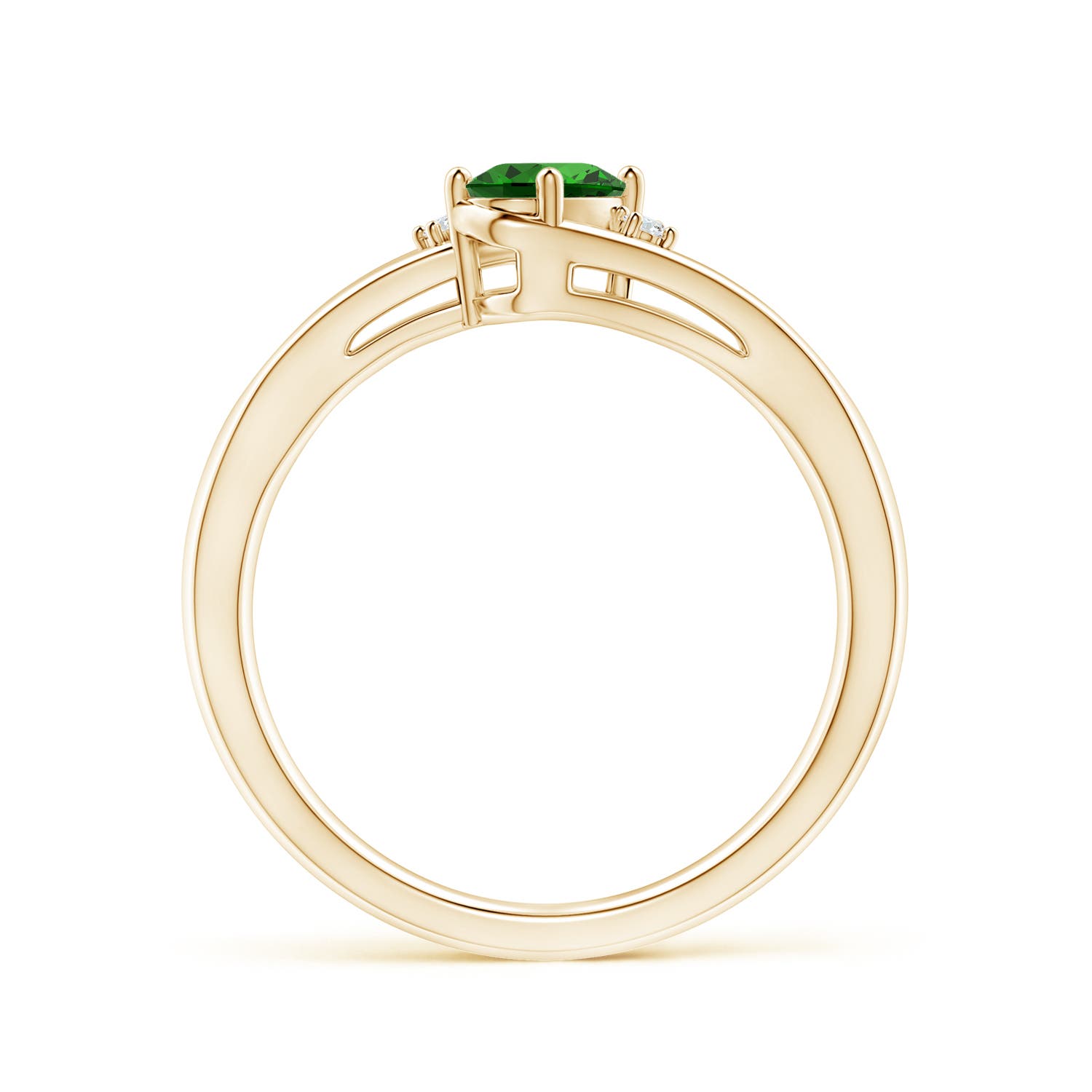 Premium - Lab-Grown Emerald / 0.42 CT / 14 KT Yellow Gold