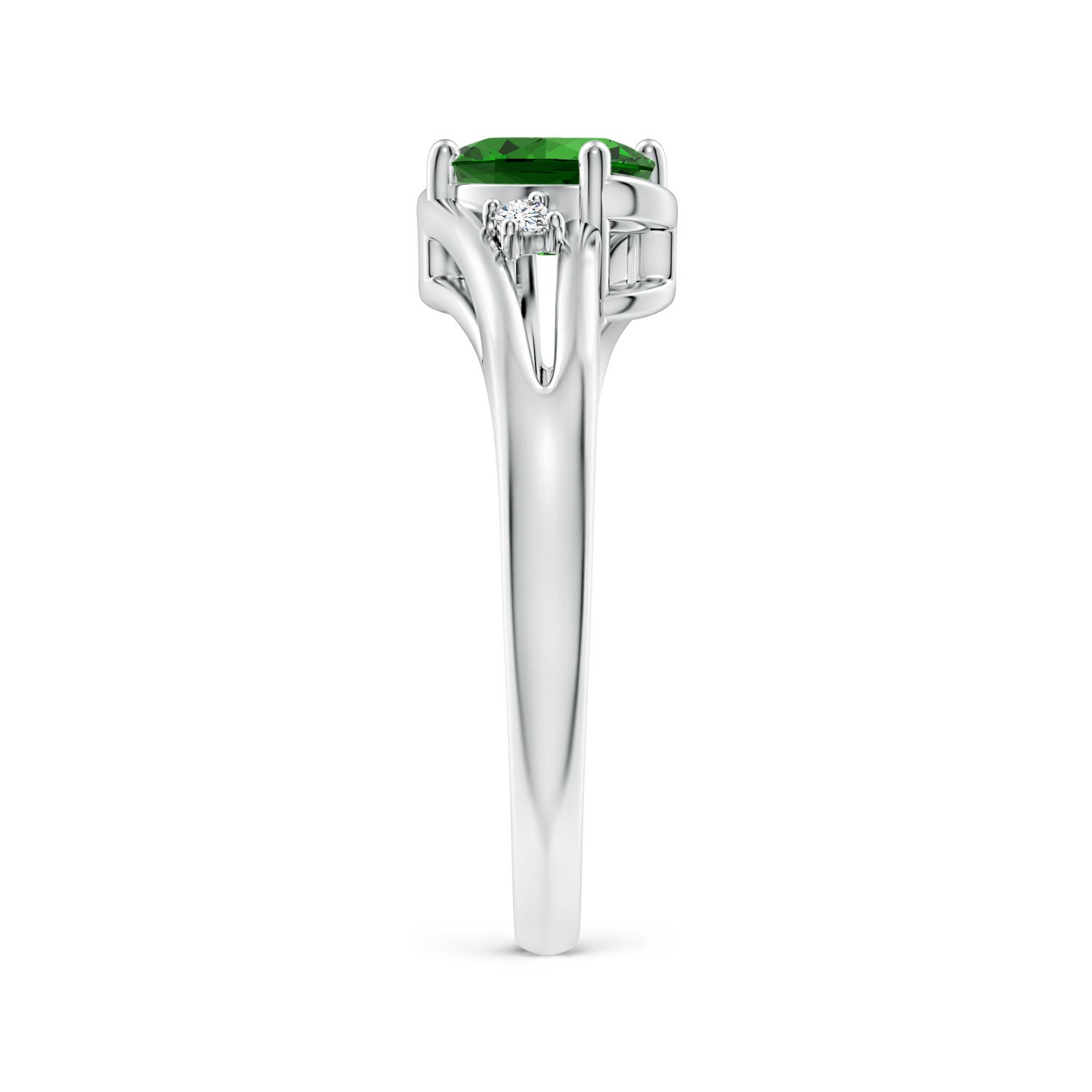 Premium - Lab-Grown Emerald / 0.7 CT / 14 KT White Gold