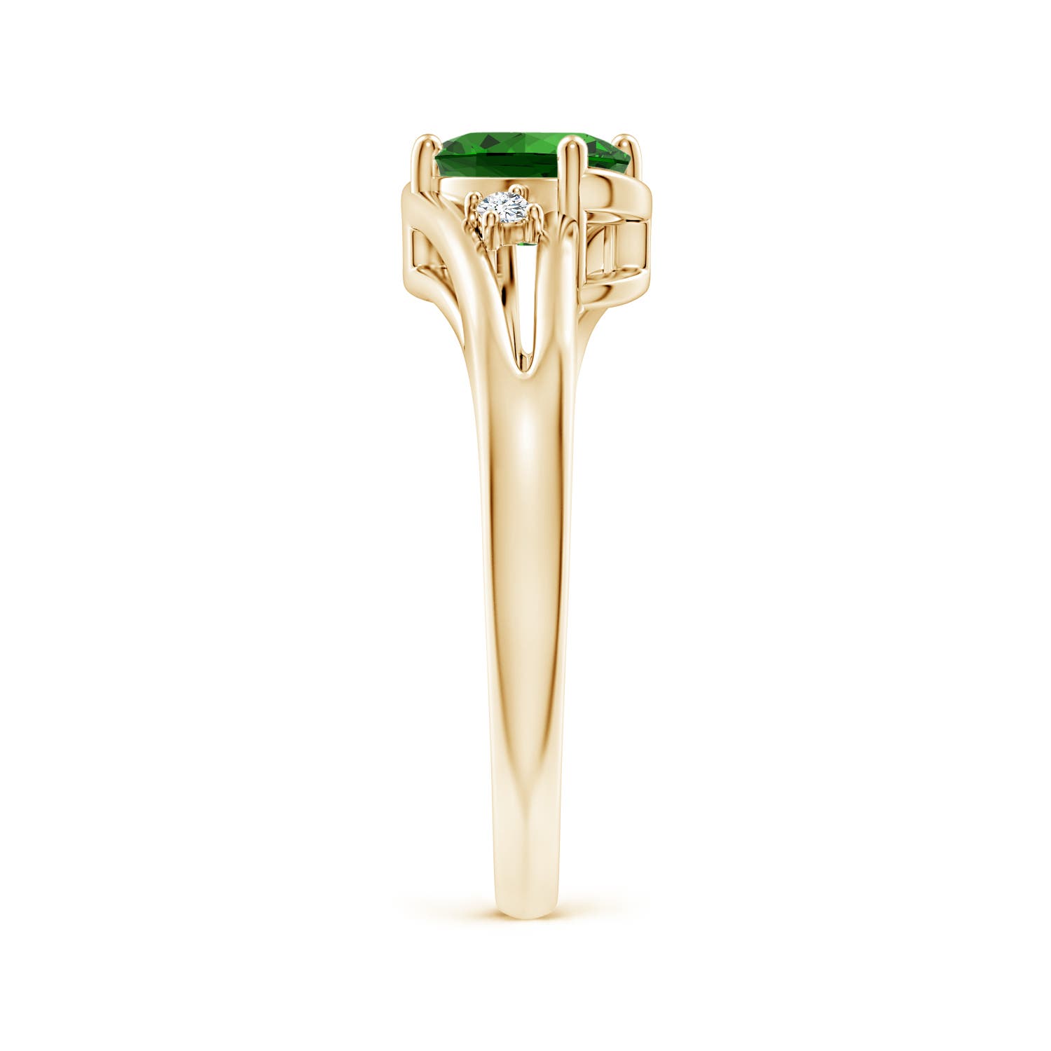 Premium - Lab-Grown Emerald / 0.7 CT / 14 KT Yellow Gold