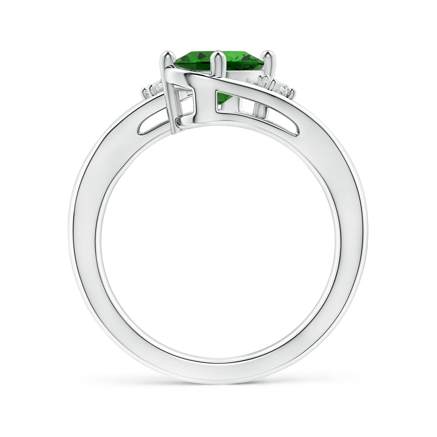 Premium - Lab-Grown Emerald / 1.15 CT / 14 KT White Gold