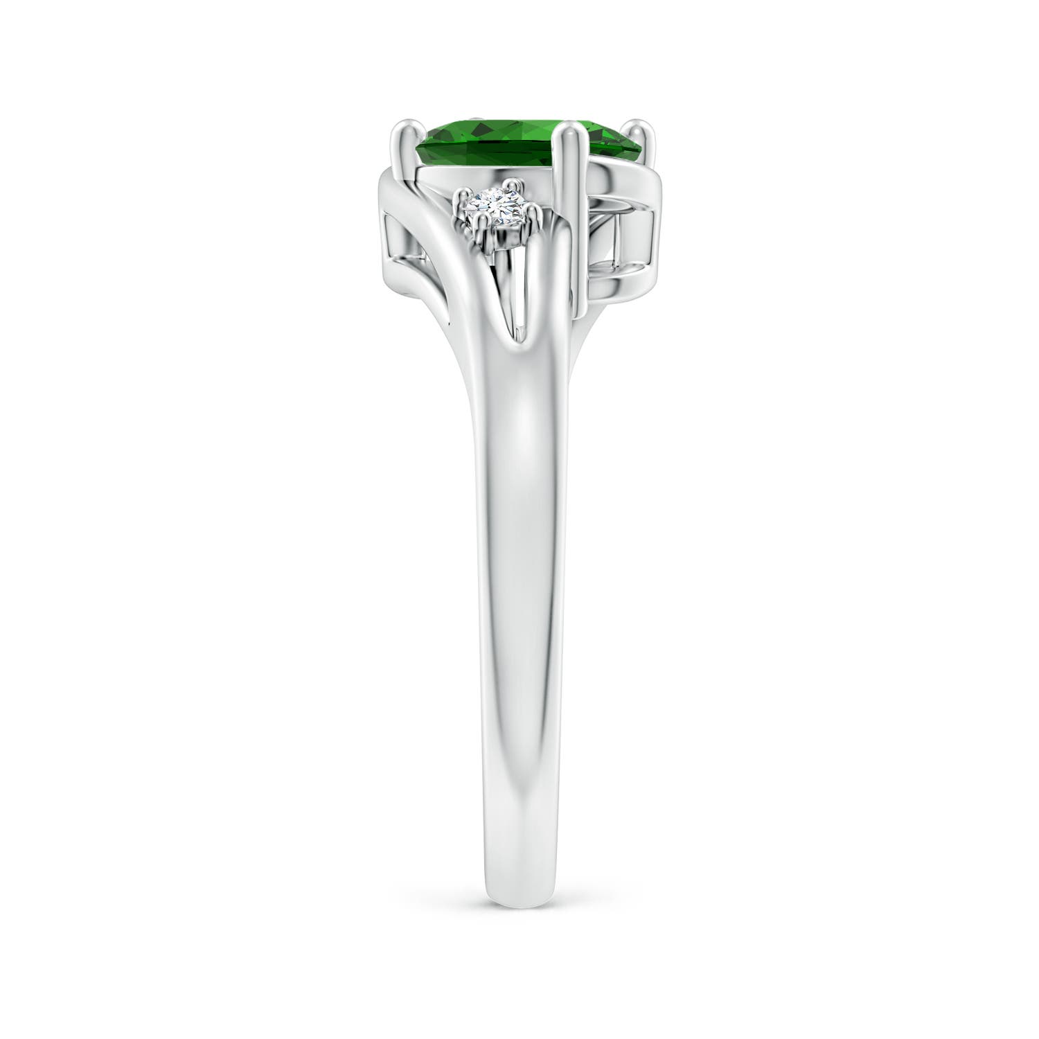 Premium - Lab-Grown Emerald / 1.15 CT / 14 KT White Gold