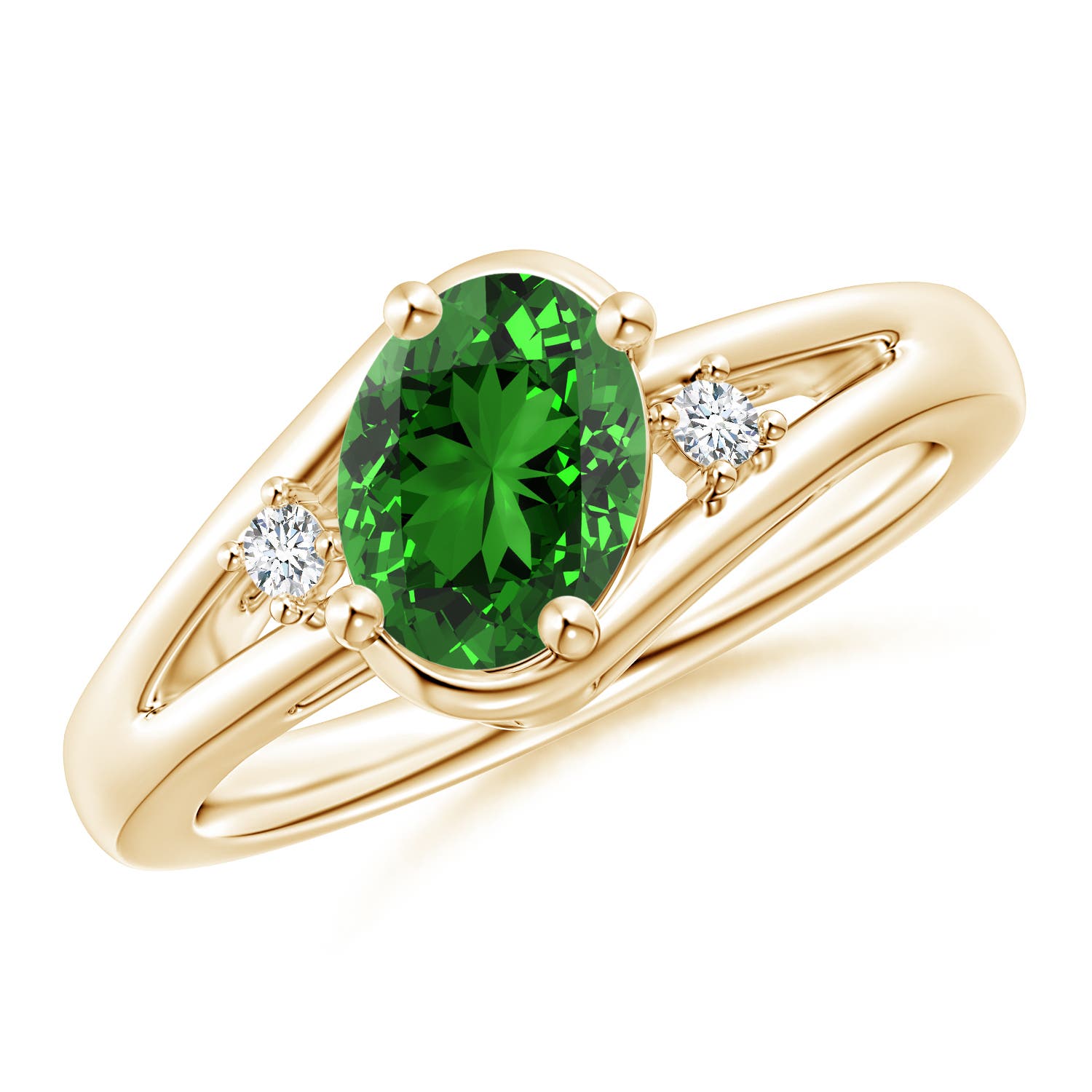 Premium - Lab-Grown Emerald / 1.15 CT / 14 KT Yellow Gold