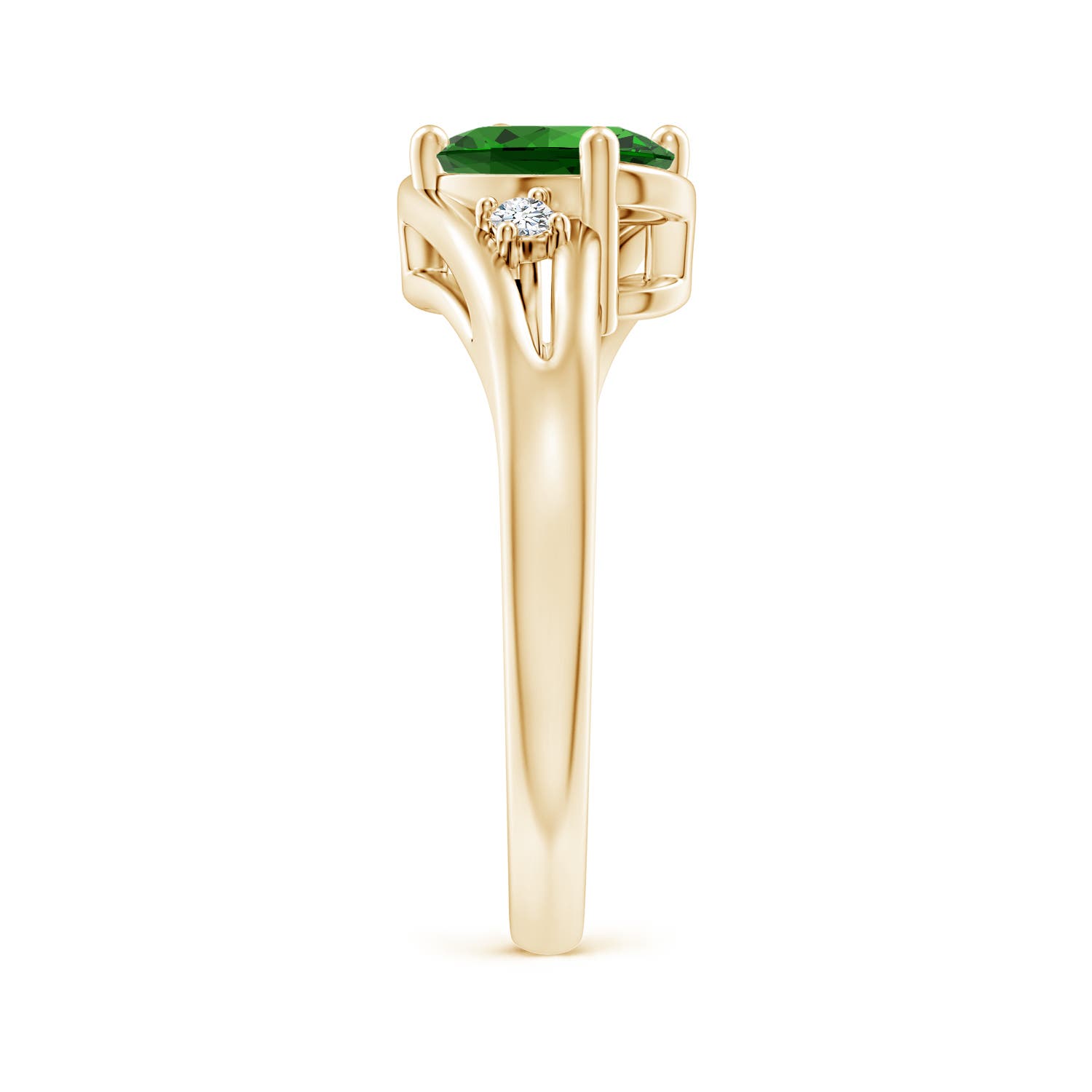 Premium - Lab-Grown Emerald / 1.15 CT / 14 KT Yellow Gold