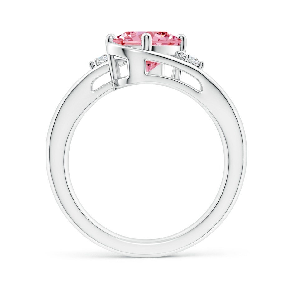 9x7mm Labgrown Lab-Grown Fancy Intense Pink and White Diamond Split Shank Ring in White Gold side 199