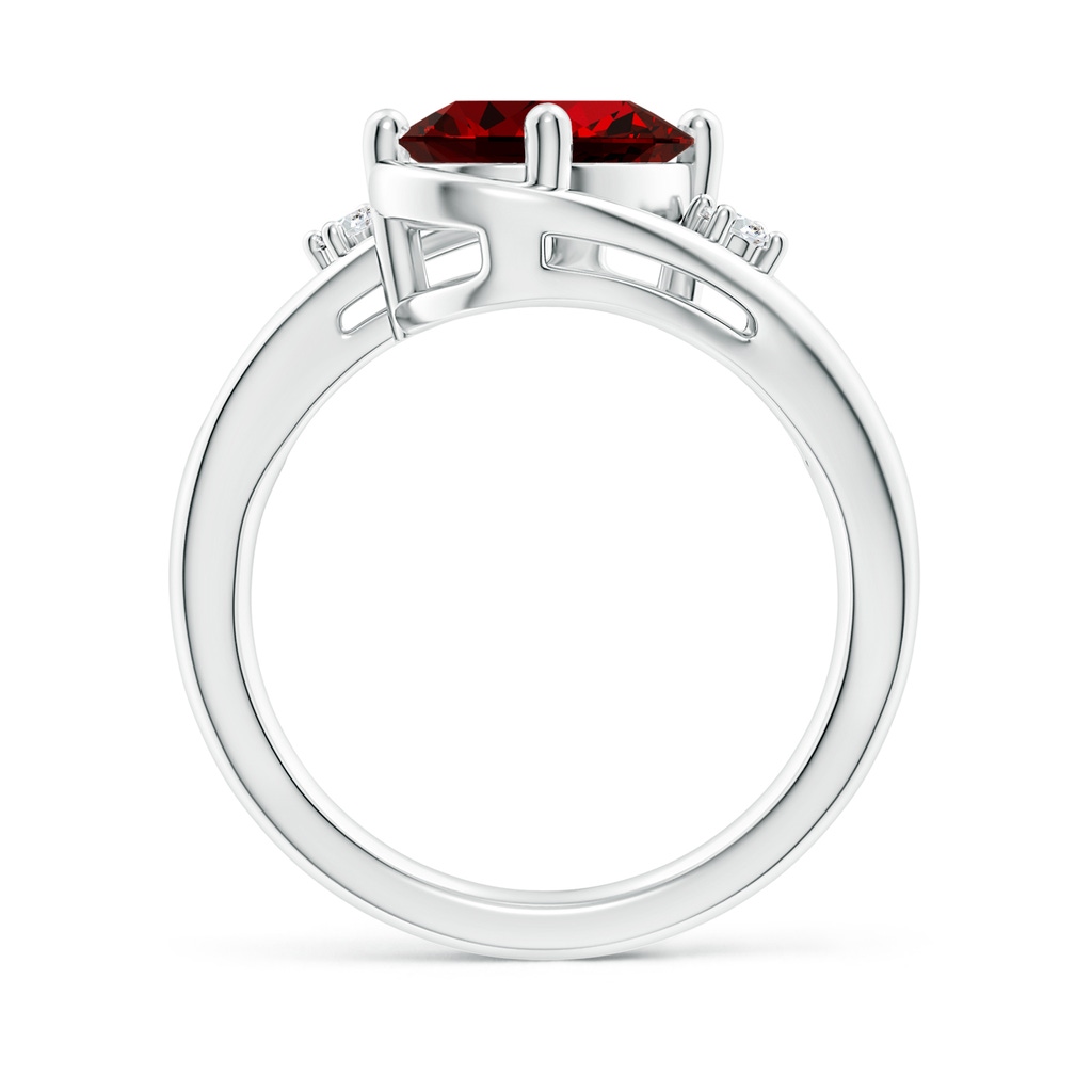 10x8mm Labgrown Lab-Grown Ruby and Diamond Split Shank Ring in P950 Platinum - side 199