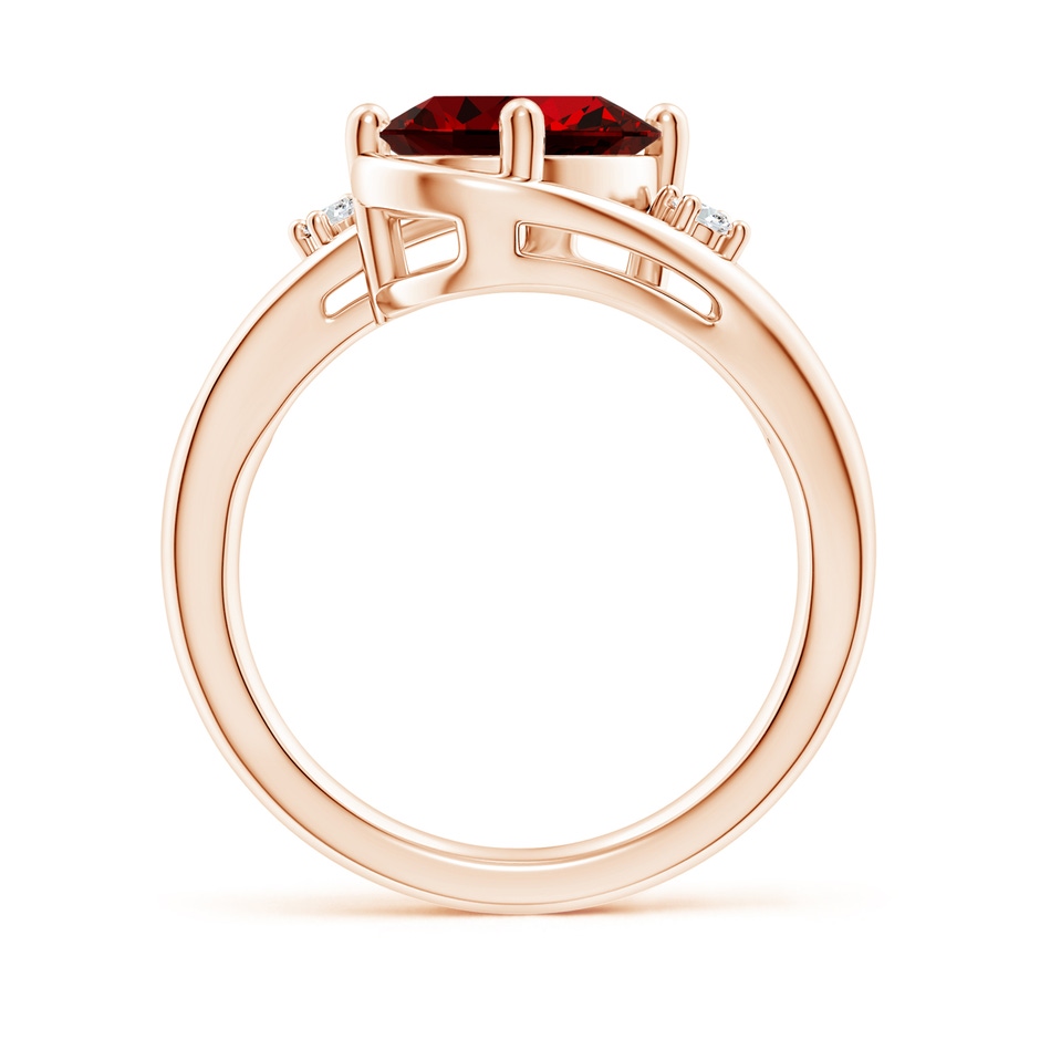 10x8mm Labgrown Lab-Grown Ruby and Diamond Split Shank Ring in Rose Gold side 199