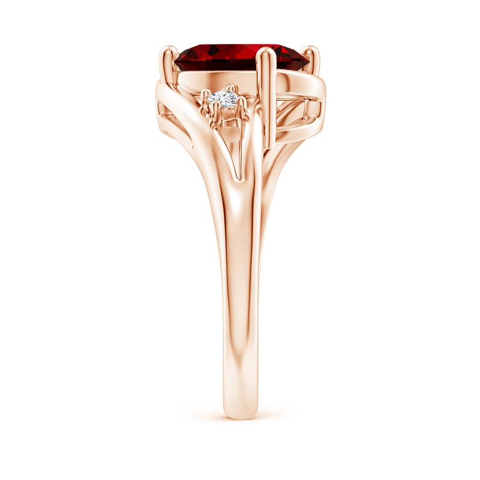 10x8mm Labgrown Lab-Grown Ruby and Diamond Split Shank Ring in Rose Gold side 299