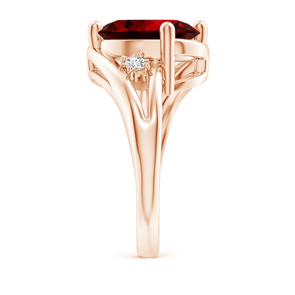 12x10mm Labgrown Lab-Grown Ruby and Diamond Split Shank Ring in Rose Gold side 299