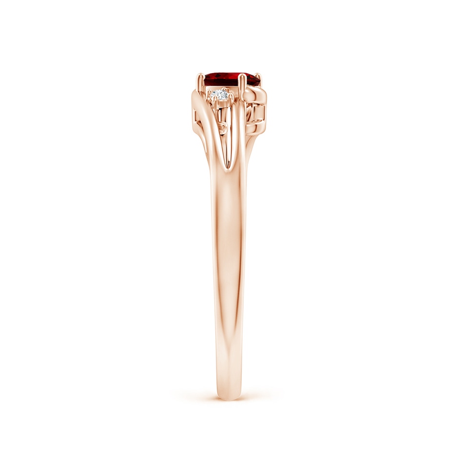 5x3mm Labgrown Lab-Grown Ruby and Diamond Split Shank Ring in 9K Rose Gold side 299