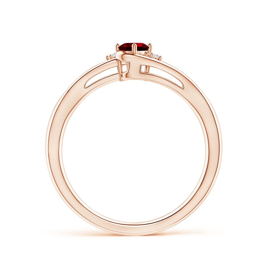 5x3mm Labgrown Lab-Grown Ruby and Diamond Split Shank Ring in Rose Gold side 199