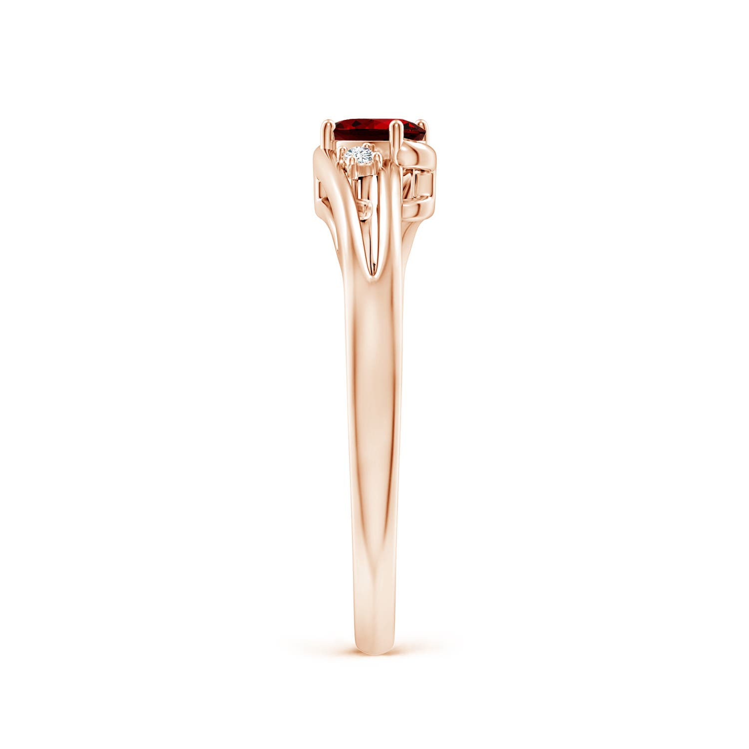 Premium - Lab-Grown Ruby / 0.27 CT / 14 KT Rose Gold