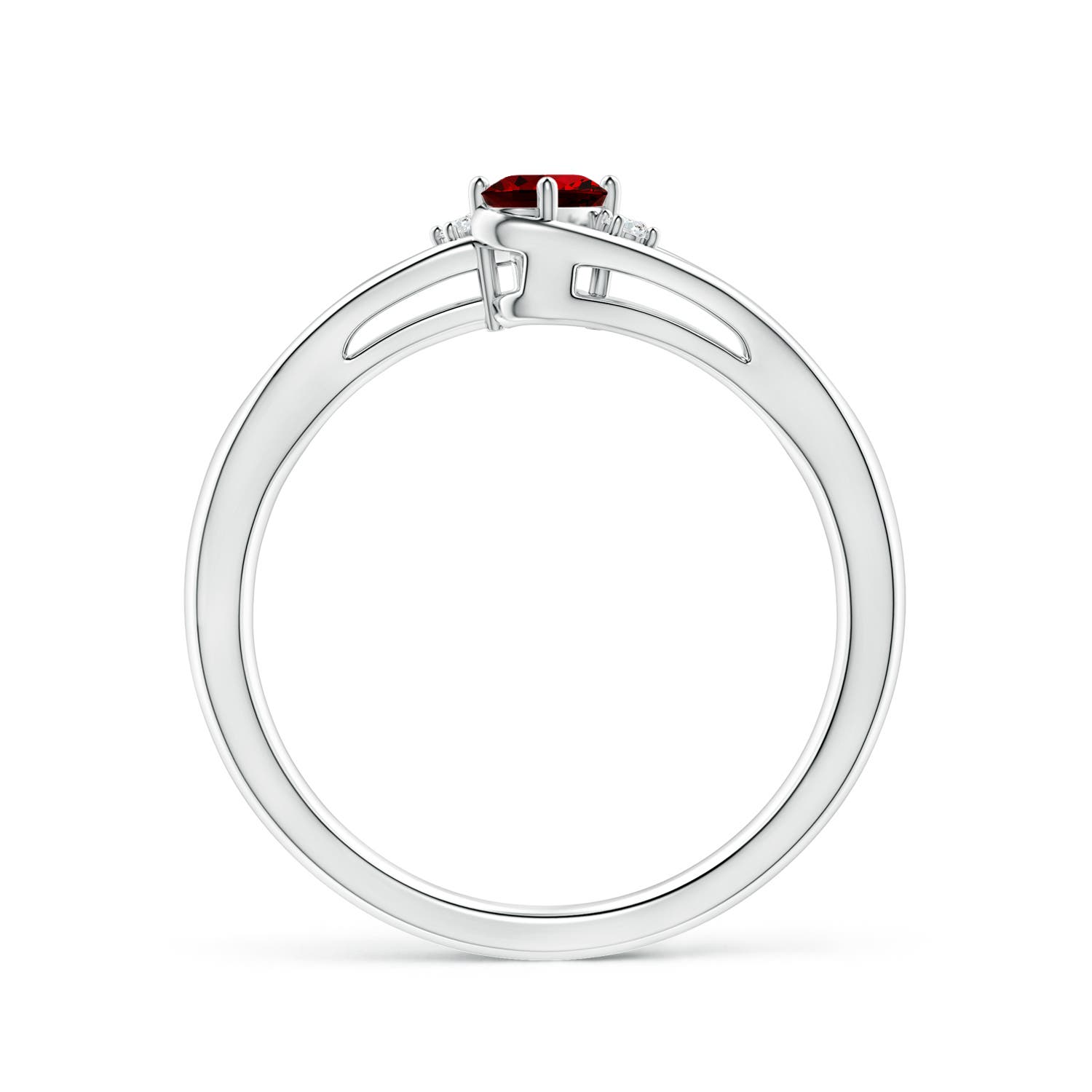 Premium - Lab-Grown Ruby / 0.27 CT / 14 KT White Gold