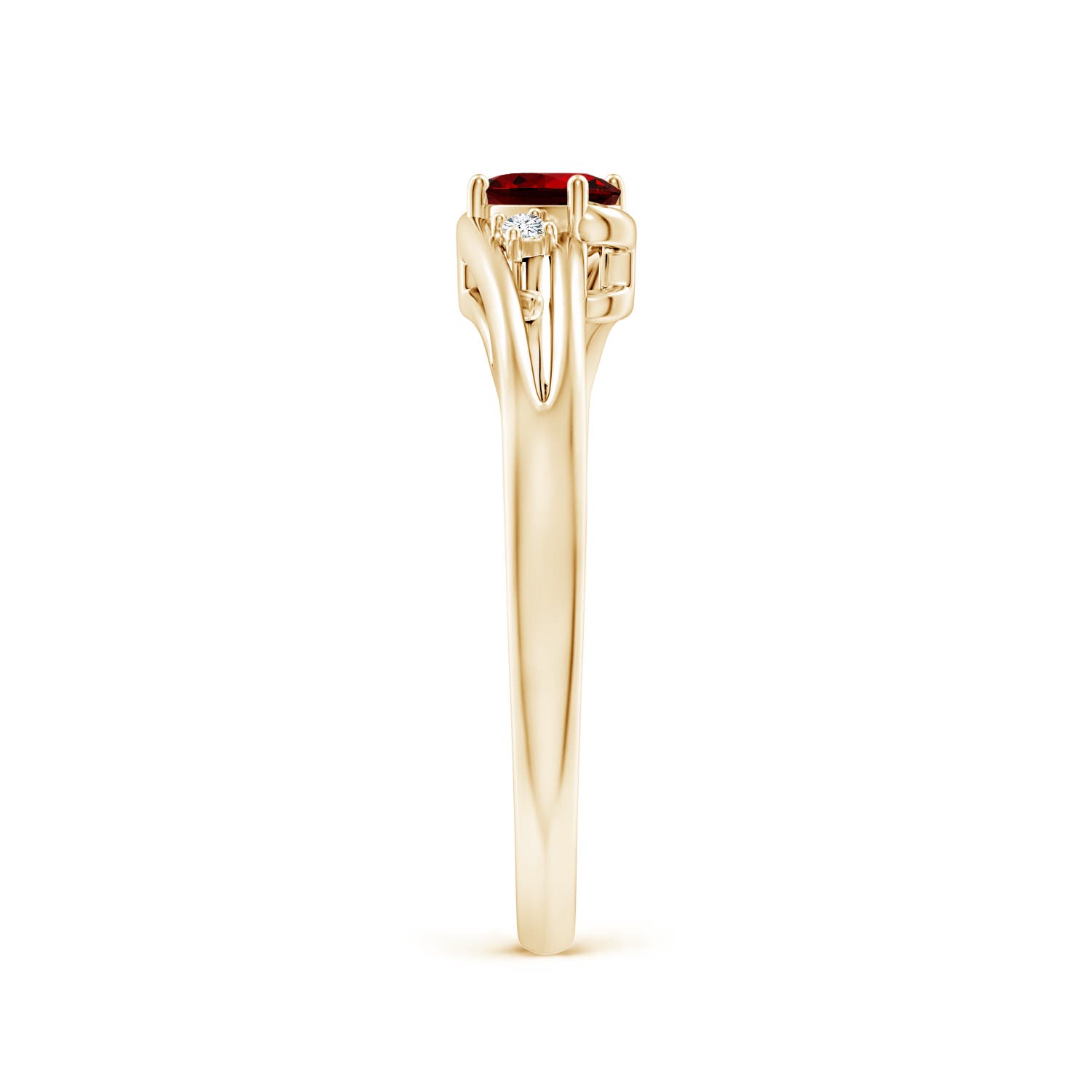 Premium - Lab-Grown Ruby / 0.27 CT / 14 KT Yellow Gold