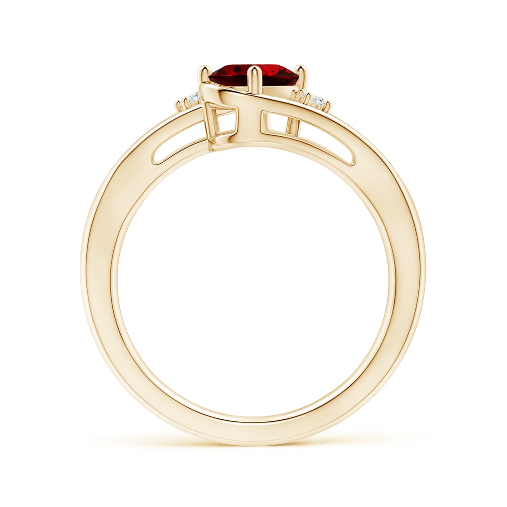 7x5mm Labgrown Lab-Grown Ruby and Diamond Split Shank Ring in Yellow Gold - side 199