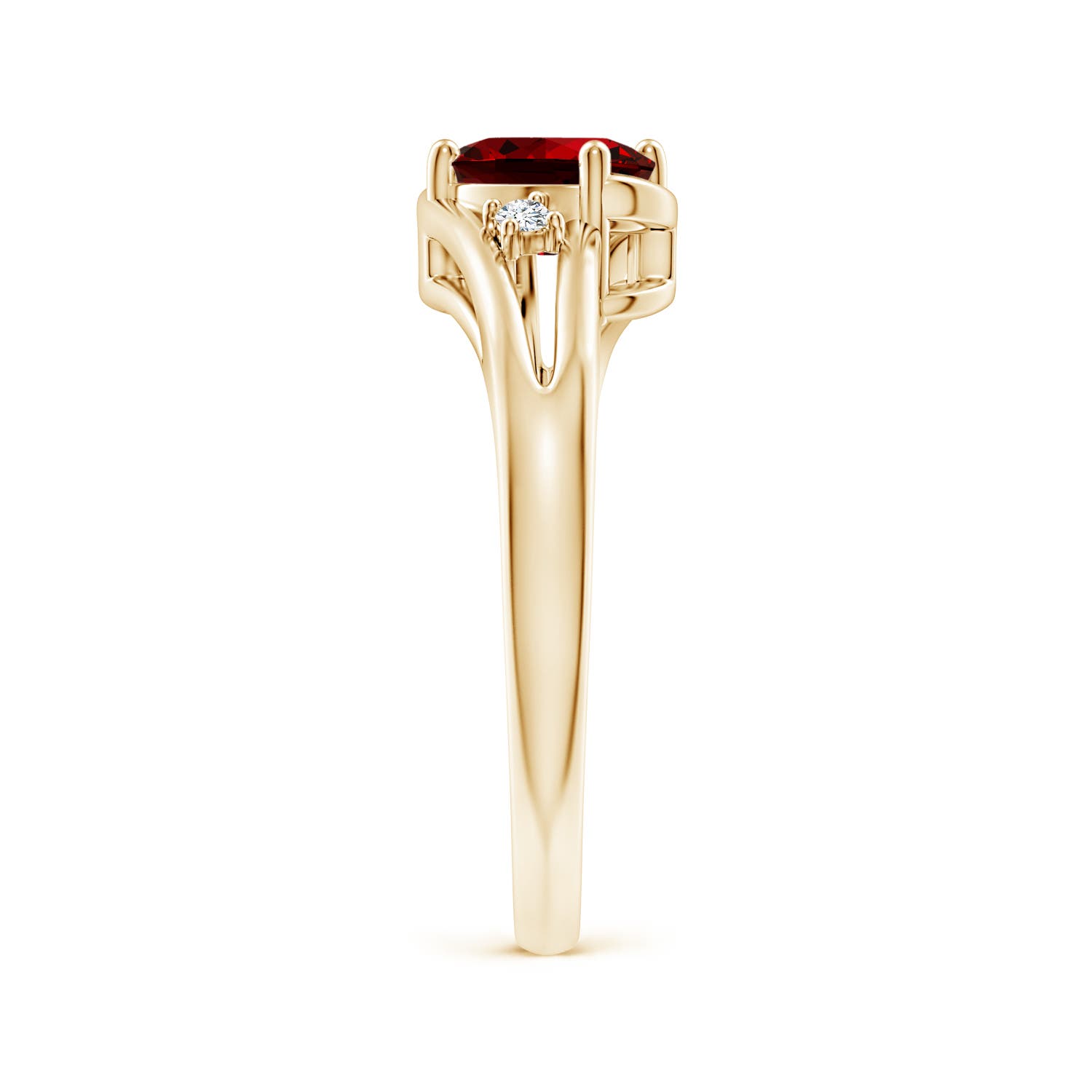 Premium - Lab-Grown Ruby / 1.04 CT / 14 KT Yellow Gold