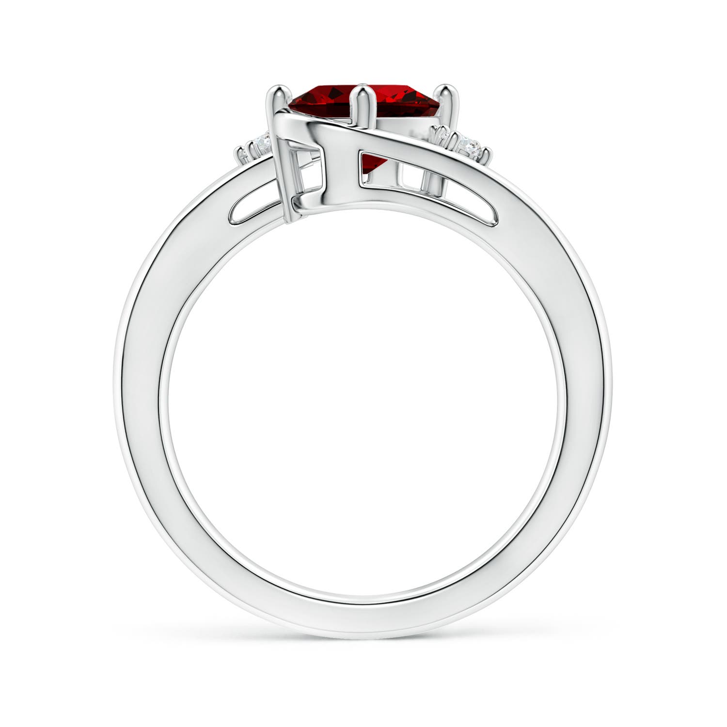 Premium - Lab-Grown Ruby / 1.3 CT / 14 KT White Gold