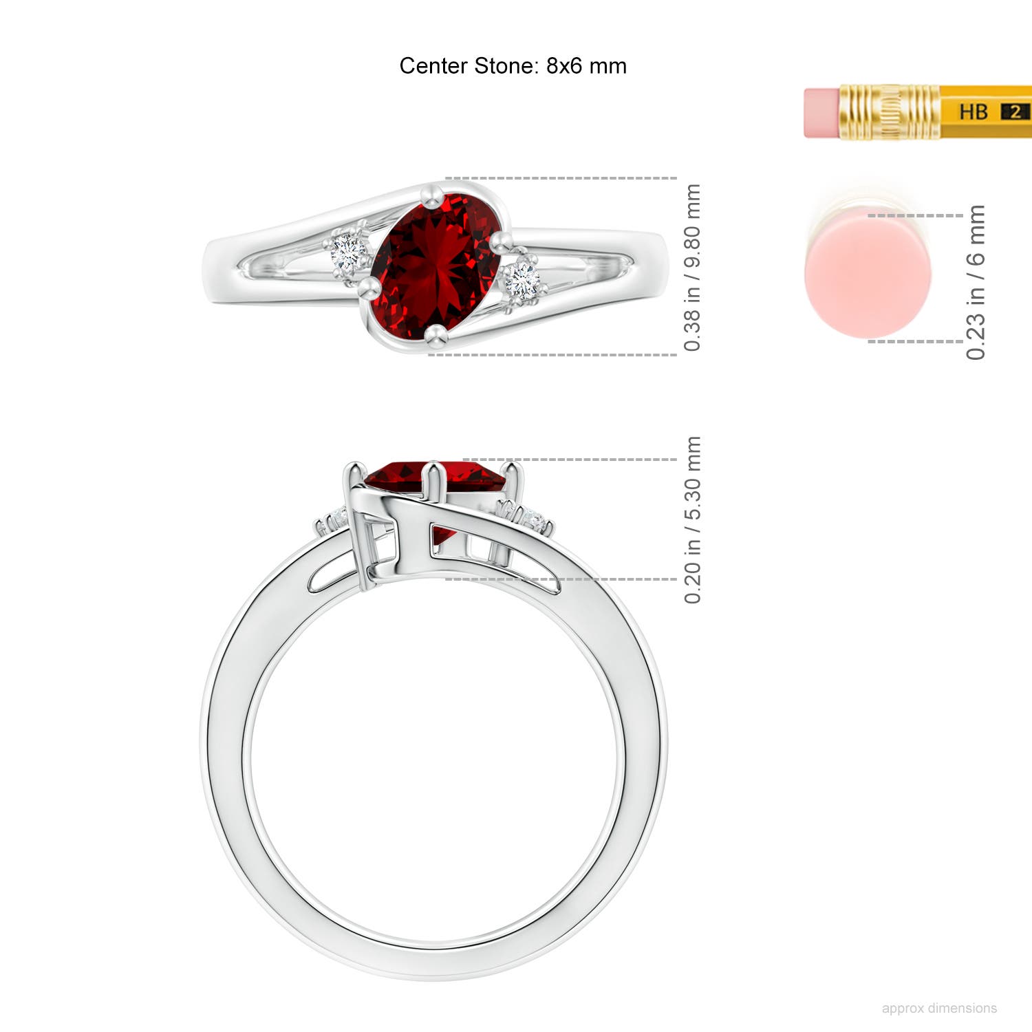 Premium - Lab-Grown Ruby / 1.3 CT / 14 KT White Gold