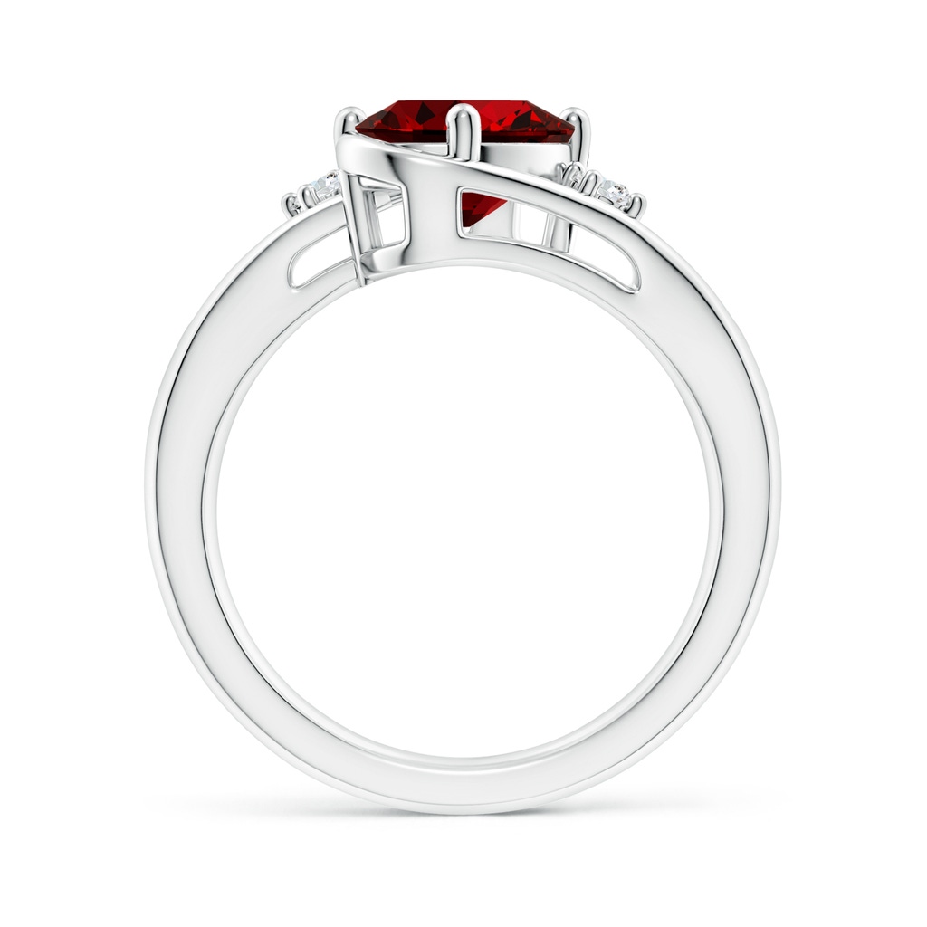 9x7mm Labgrown Lab-Grown Ruby and Diamond Split Shank Ring in White Gold - side 199