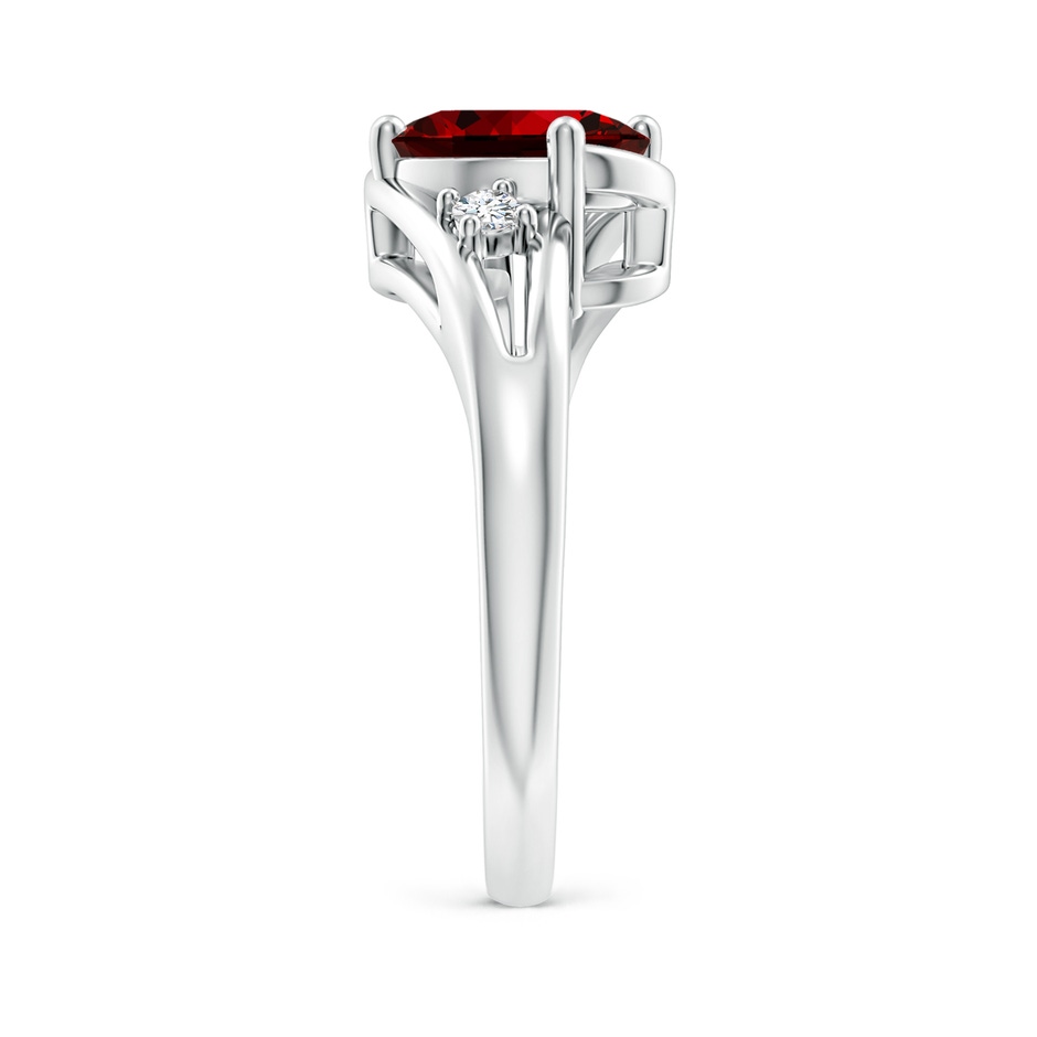 9x7mm Labgrown Lab-Grown Ruby and Diamond Split Shank Ring in White Gold side 299