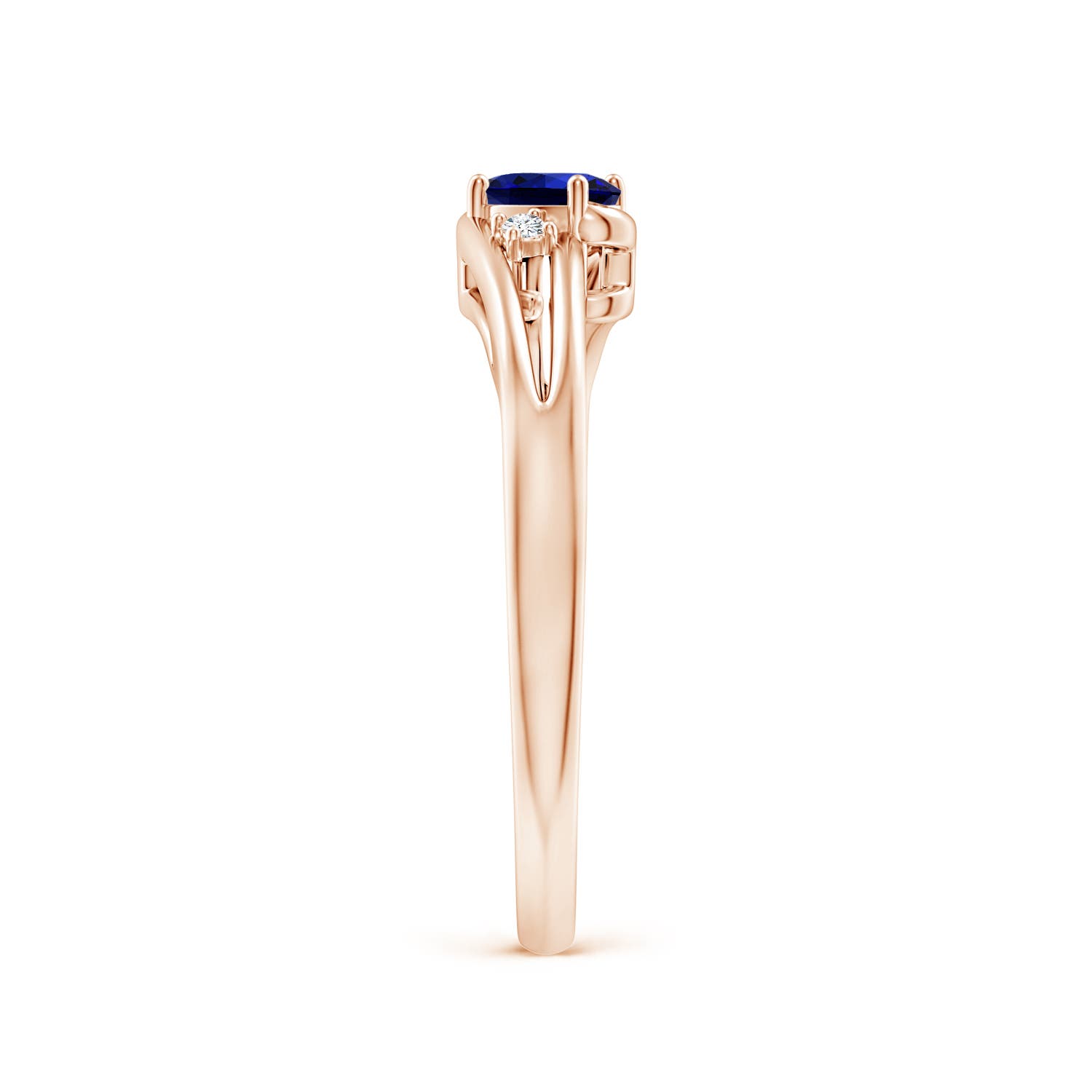 Premium - Lab-Grown Blue Sapphire / 0.32 CT / 14 KT Rose Gold