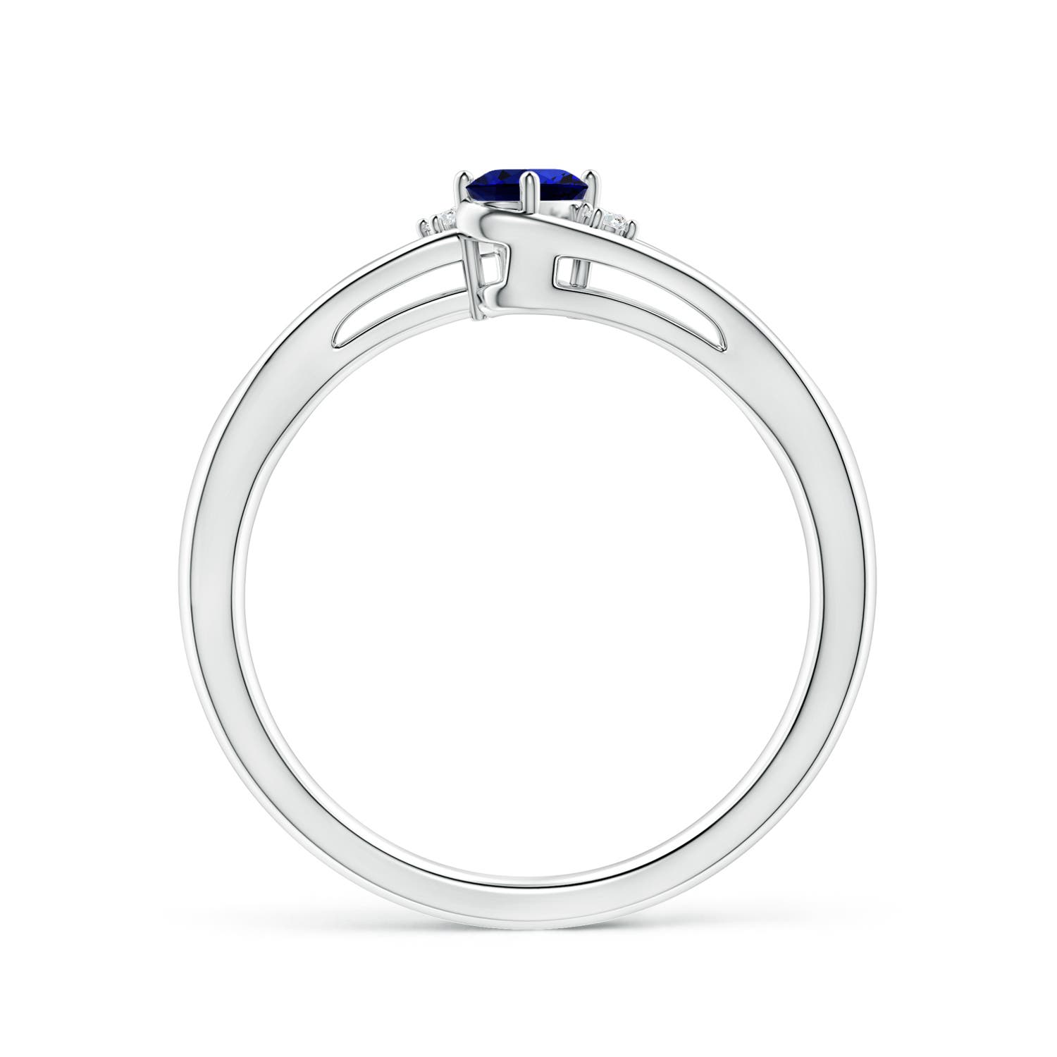 Premium - Lab-Grown Blue Sapphire / 0.32 CT / 14 KT White Gold