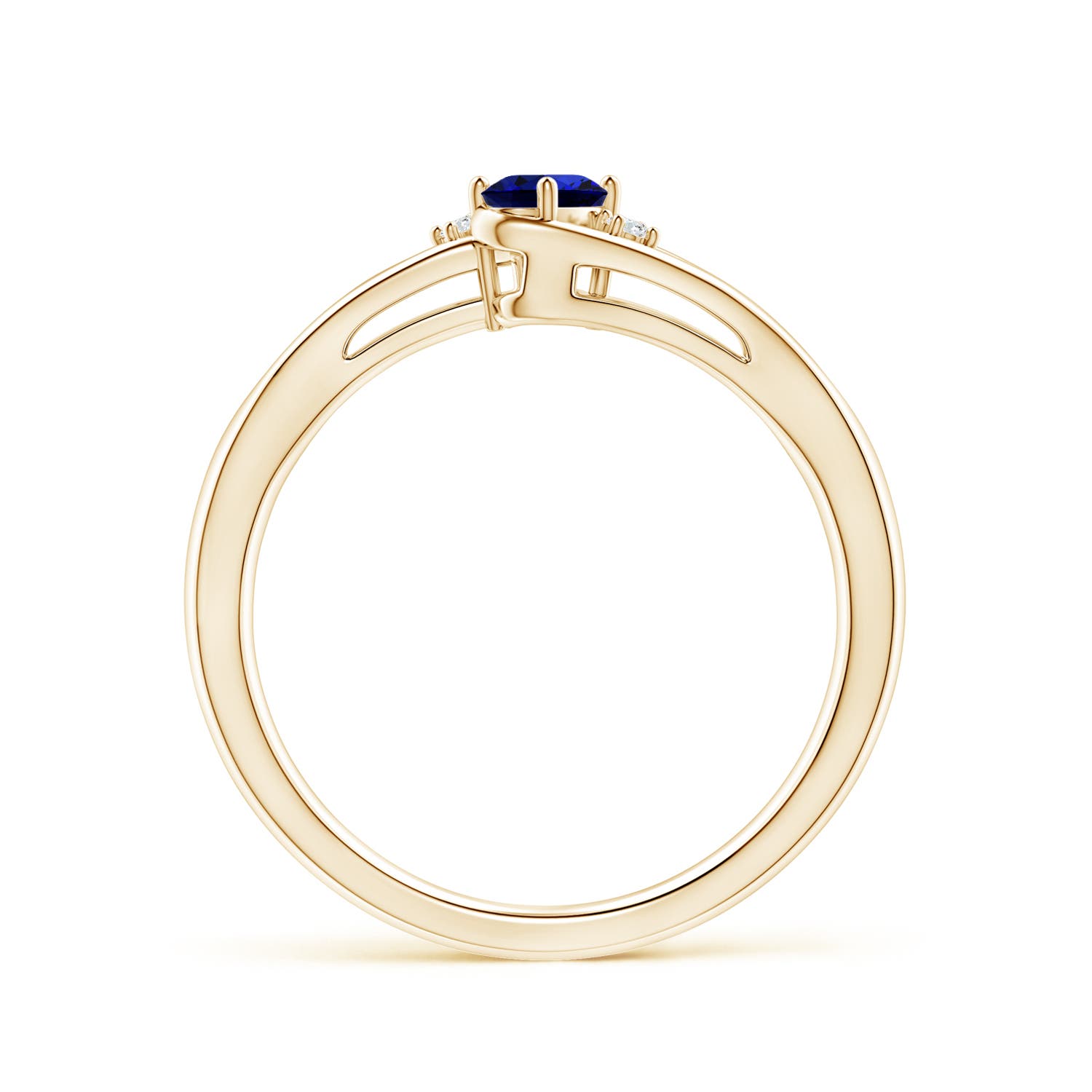 Premium - Lab-Grown Blue Sapphire / 0.32 CT / 14 KT Yellow Gold