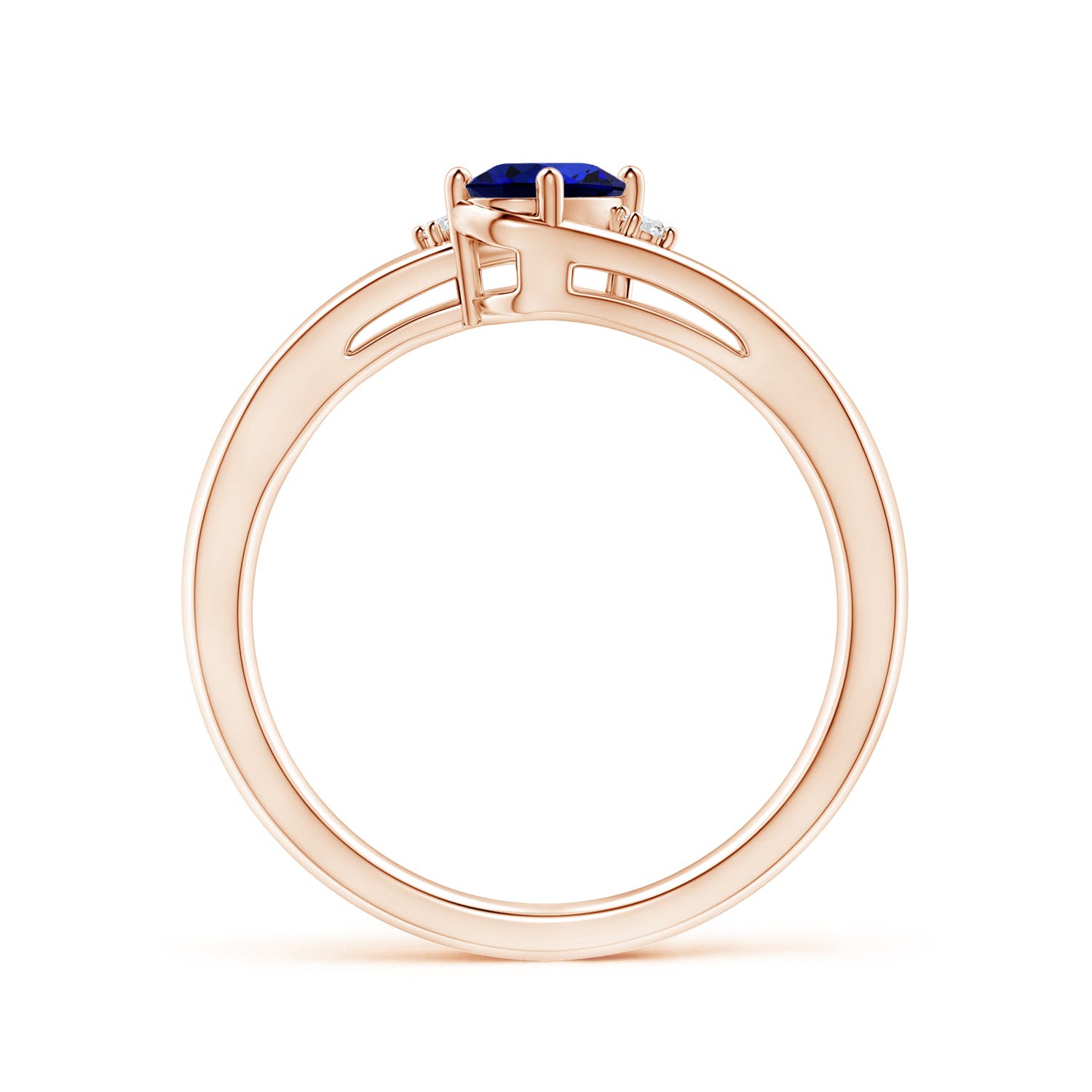 Premium - Lab-Grown Blue Sapphire / 0.62 CT / 14 KT Rose Gold