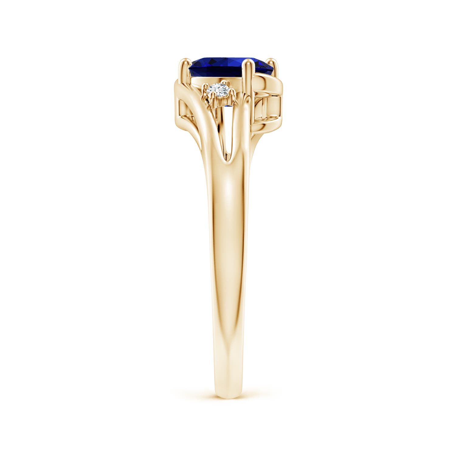 Premium - Lab-Grown Blue Sapphire / 0.89 CT / 14 KT Yellow Gold