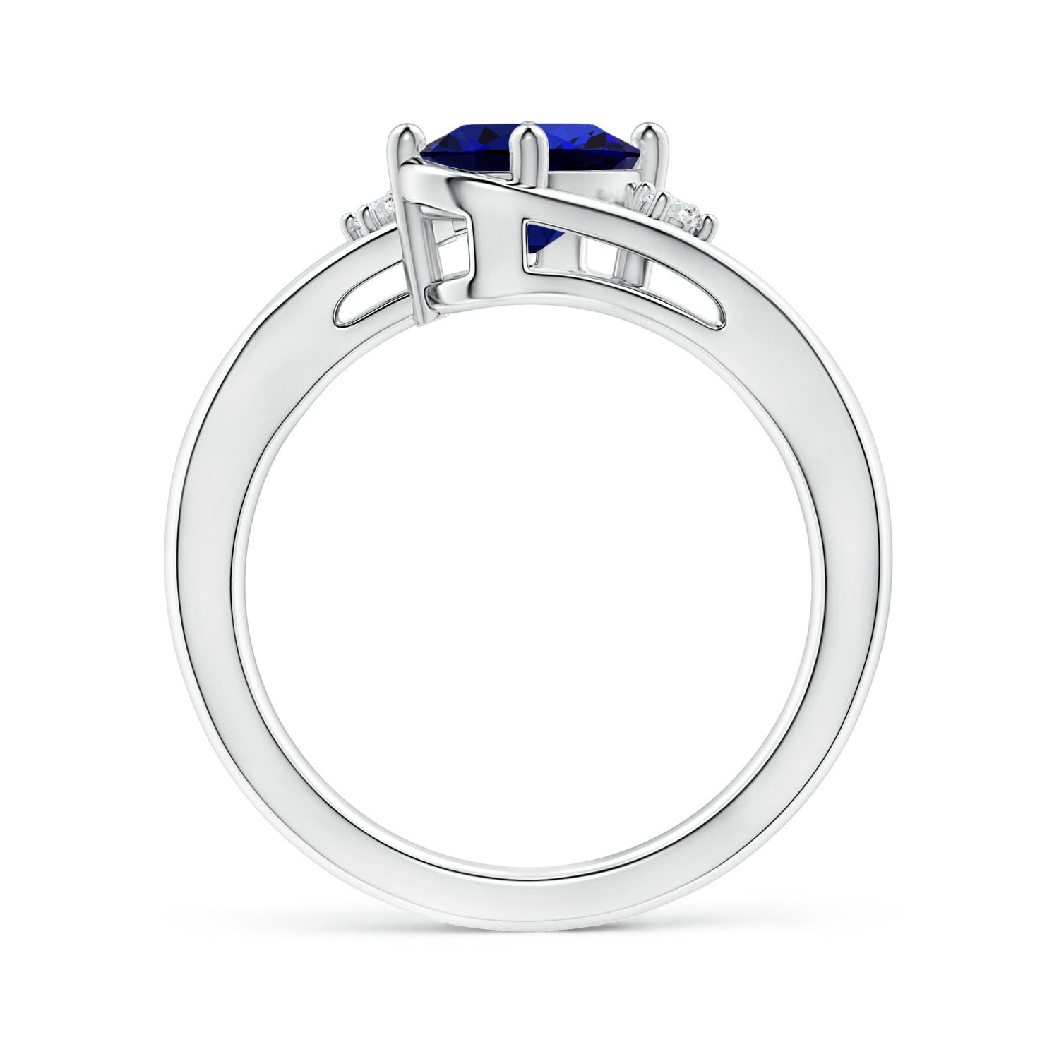 Premium - Lab-Grown Blue Sapphire / 1.6 CT / 14 KT White Gold