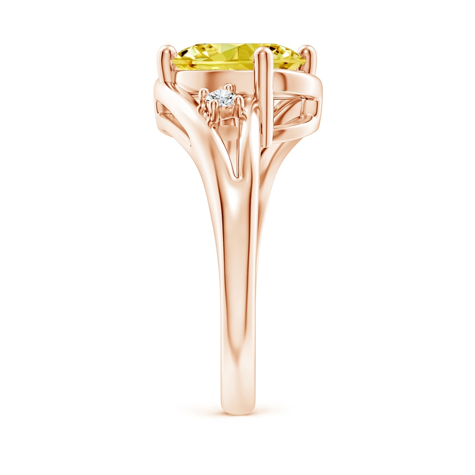 10x8mm Labgrown Lab-Grown Fancy Intense Yellow and White Diamond Split Shank Ring in 9K Rose Gold side 299