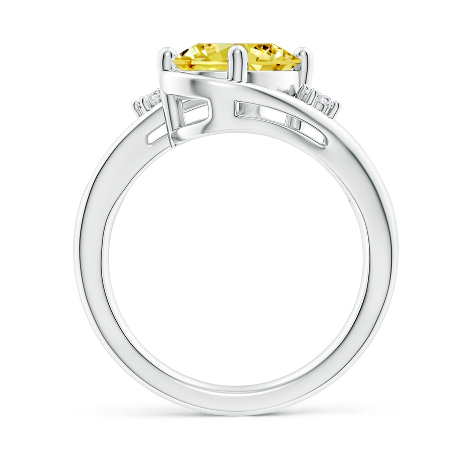 10x8mm Labgrown Lab-Grown Fancy Intense Yellow and White Diamond Split Shank Ring in P950 Platinum side 199