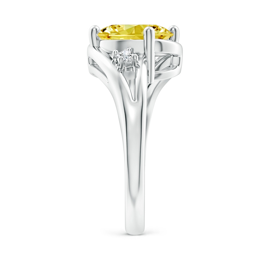 10x8mm Labgrown Lab-Grown Fancy Intense Yellow and White Diamond Split Shank Ring in P950 Platinum side 299