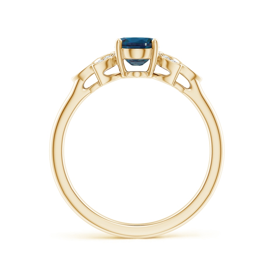 7x5mm Labgrown Vintage Style Oval Lab-Grown Alexandrite Ring with Diamond Accents in 18K Yellow Gold side 199