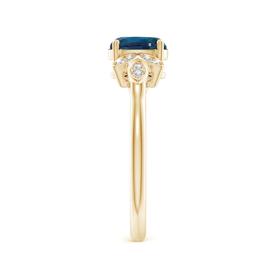 7x5mm Labgrown Vintage Style Oval Lab-Grown Alexandrite Ring with Diamond Accents in 18K Yellow Gold side 299