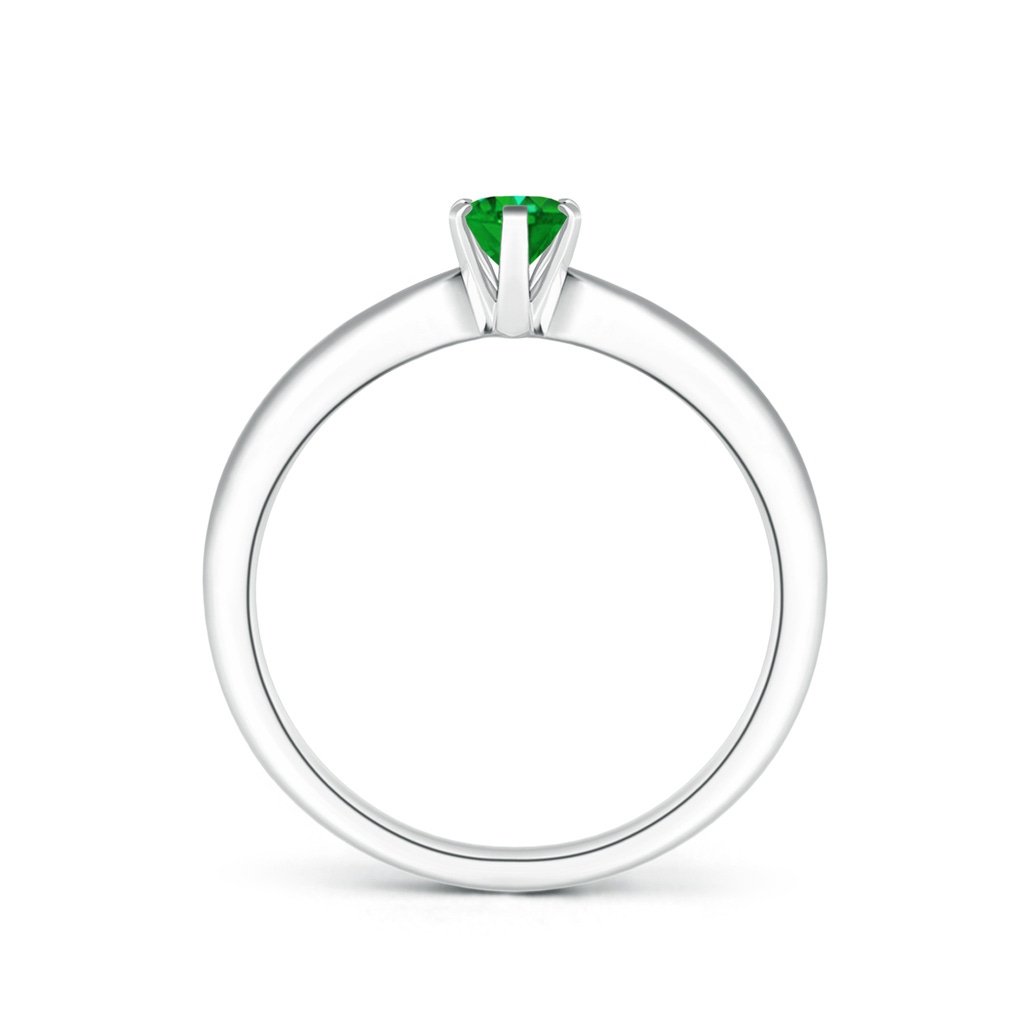 6x4mm Labgrown Lab-Grown-Tapered Shank Oval Solitaire Emerald Ring in P950 Platinum - side 199