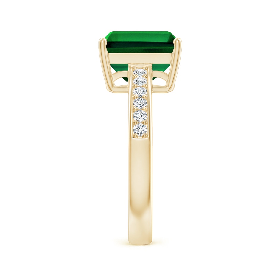 10x8mm Labgrown Lab-Grown Octagonal Emerald Cocktail Ring with Lab Diamonds in Yellow Gold side 299