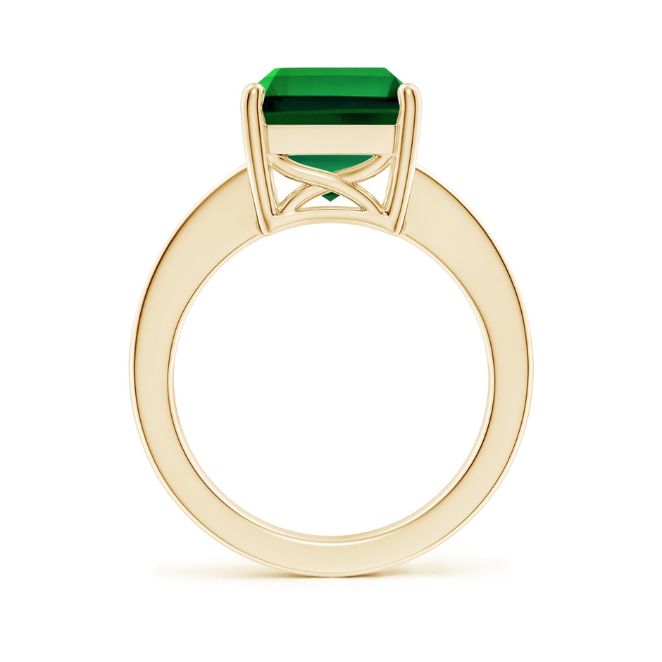 12x10mm Labgrown Lab-Grown Octagonal Emerald Cocktail Ring with Lab Diamonds in 18K Yellow Gold side 199