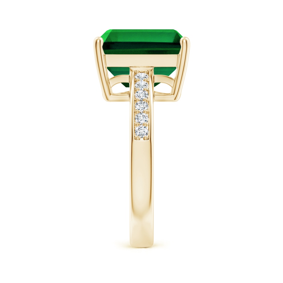 12x10mm Labgrown Lab-Grown Octagonal Emerald Cocktail Ring with Lab Diamonds in 18K Yellow Gold side 299