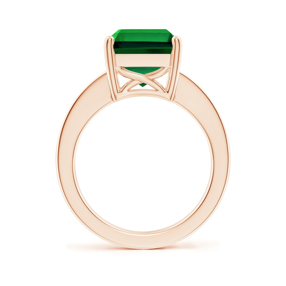 12x10mm Labgrown Lab-Grown Octagonal Emerald Cocktail Ring with Lab Diamonds in Rose Gold side 199