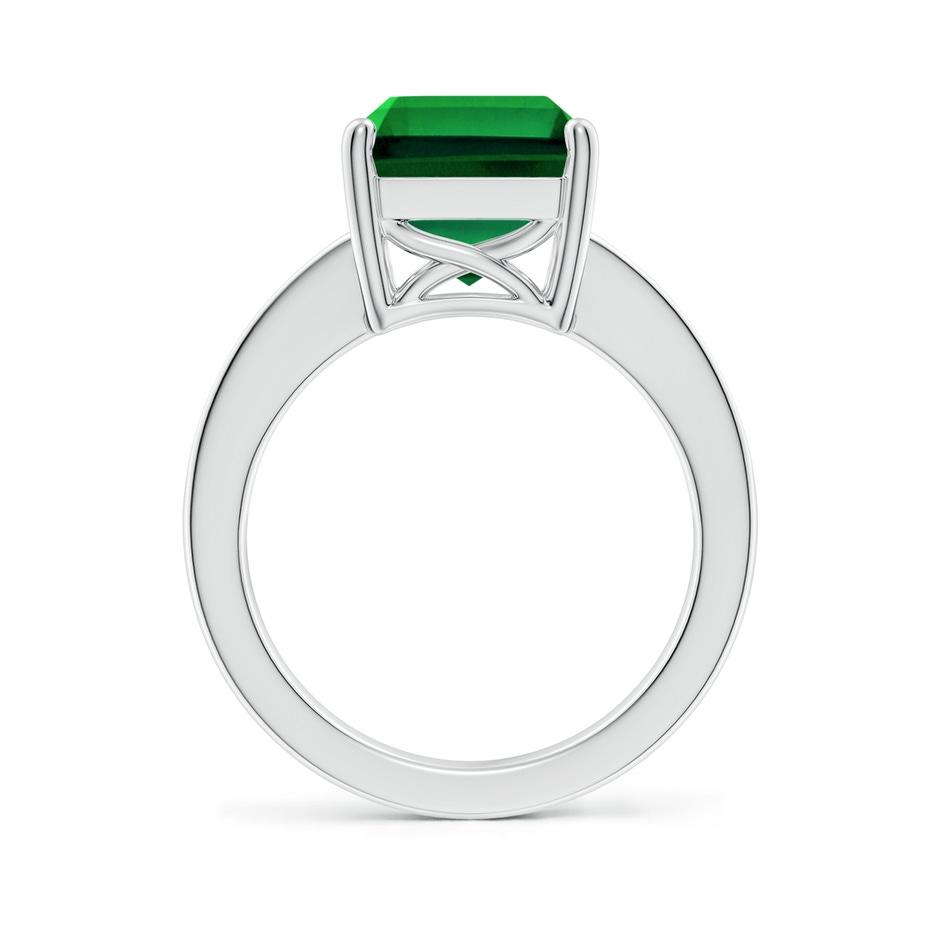 12x10mm Labgrown Lab-Grown Octagonal Emerald Cocktail Ring with Lab Diamonds in White Gold side 199