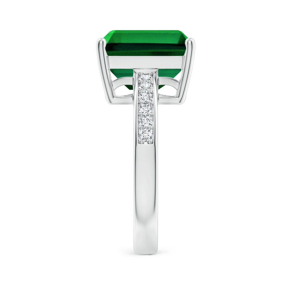12x10mm Labgrown Lab-Grown Octagonal Emerald Cocktail Ring with Lab Diamonds in White Gold side 299
