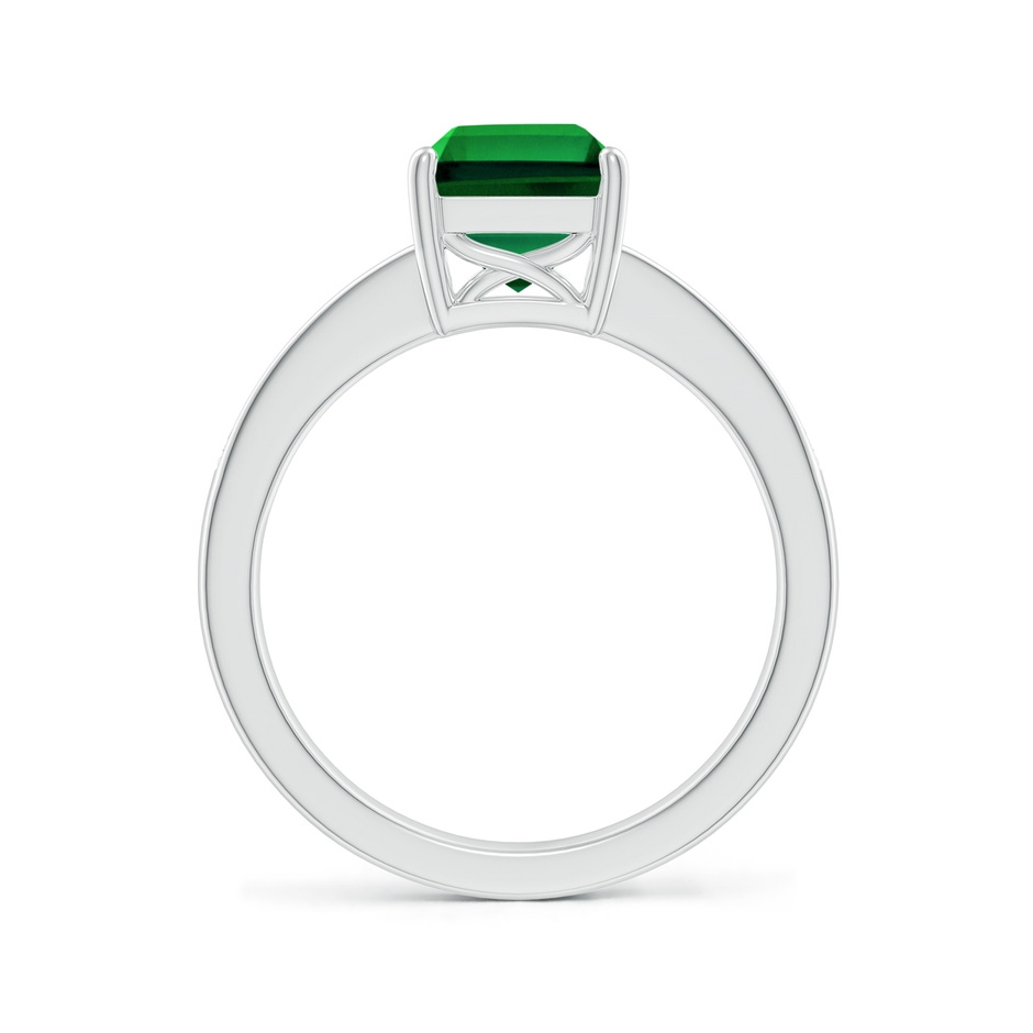 9x7mm Labgrown Lab-Grown Octagonal Emerald Cocktail Ring with Lab Diamonds in White Gold Side 199